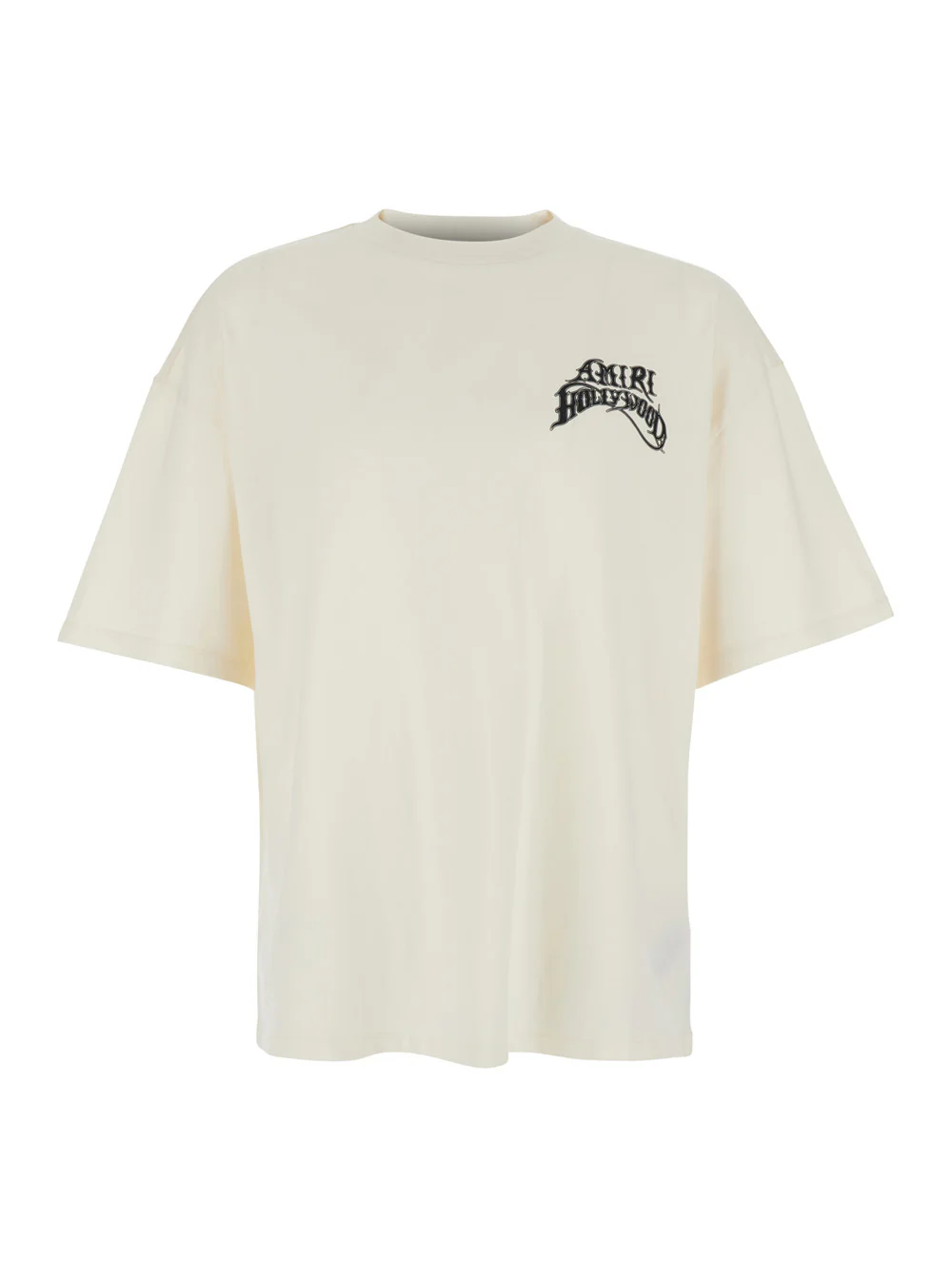 Amiri White T-Shirt With Printed Logo On The Front And Back Cotton For Men Tshirts Polo Shirts