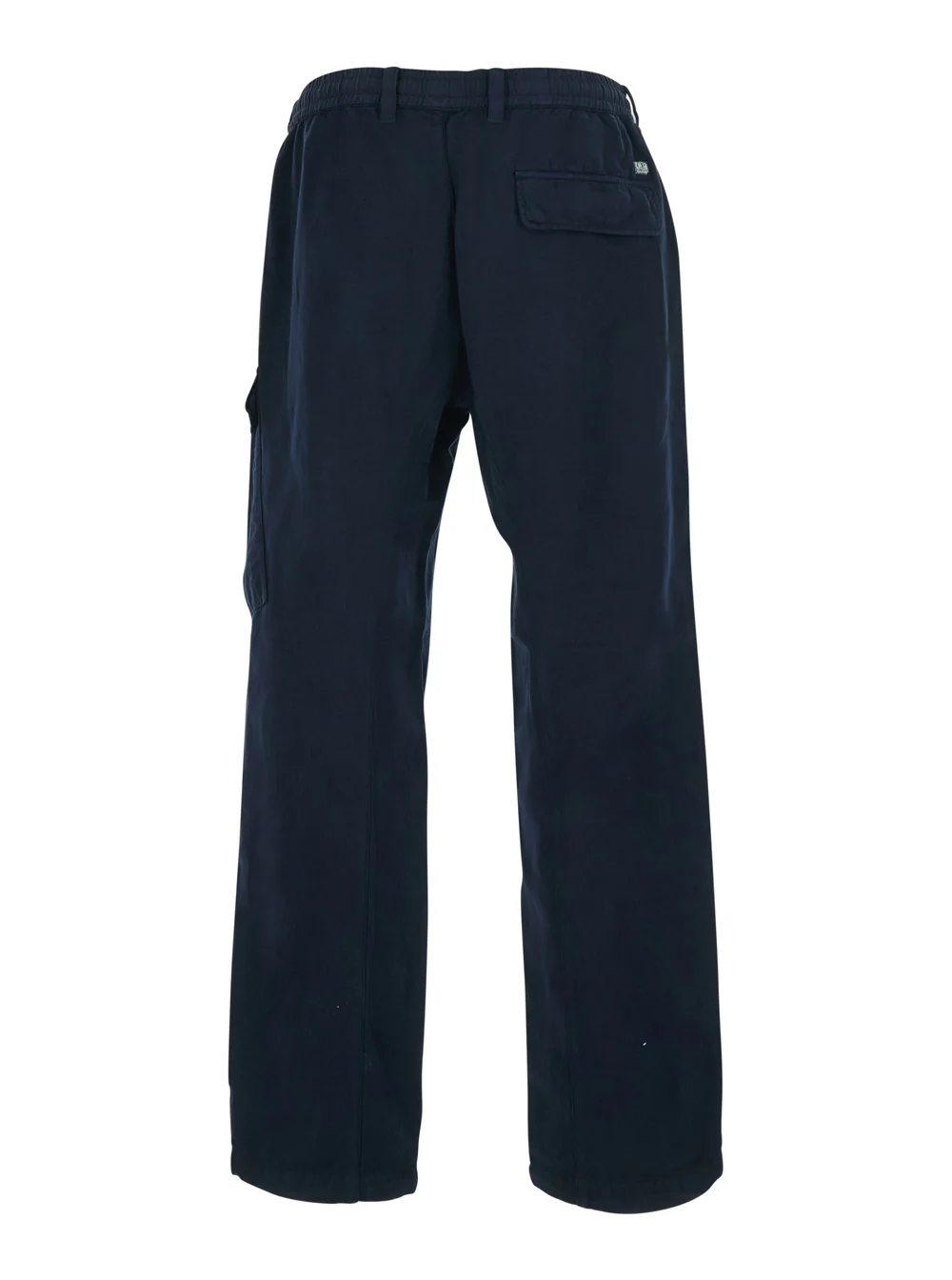 C.P. Company Blue Pants With Elasticated Waist And A Cargo Pocket In Cotton Linen Blend For Men Blu Trousers