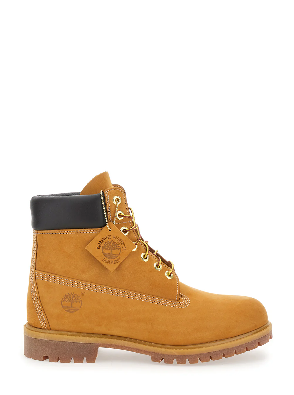 Timberland Beige Premium Lace-Up Ankle Boots With Logo Imprint On The Side Leather For Men
