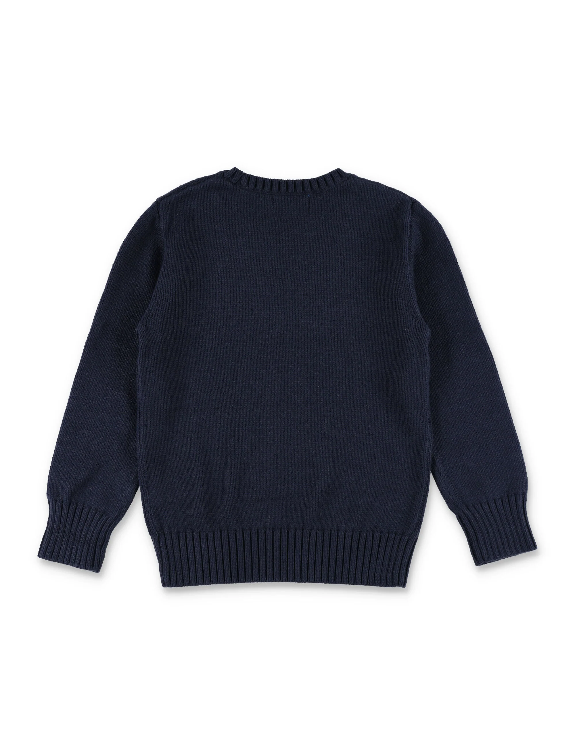 Polo Ralph Lauren Bear Sweater For Kids Navy Cotton