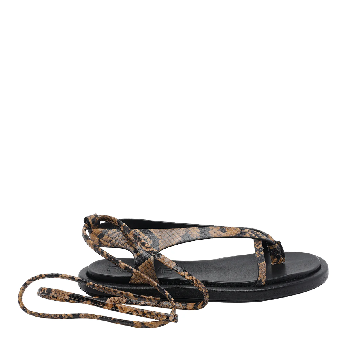 Poeve Sandals Brown Calf Leather/rubber Sole