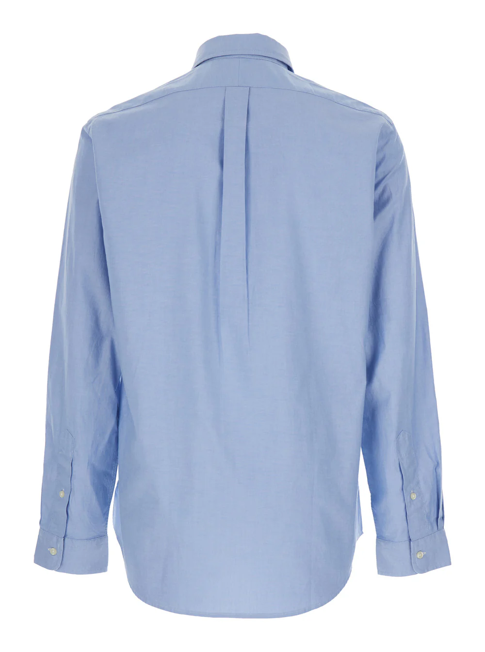 Polo Ralph Lauren Blue Shirt Custom Fit with Button Down Collar and Pony Embroidery on the Front in Cotton for Men Light Blouses