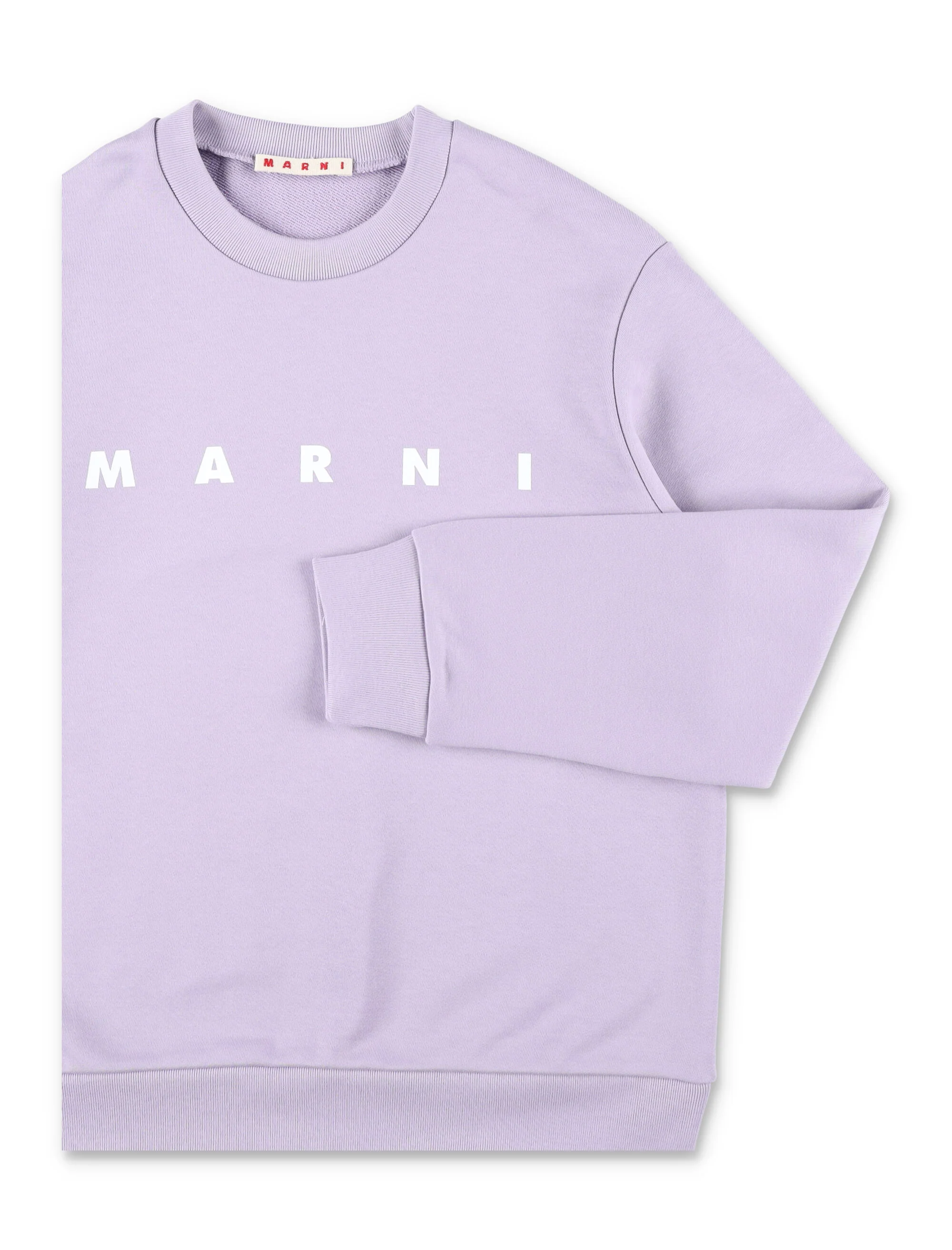 Marni Kids Logo Cotton Sweatshirt Lilac