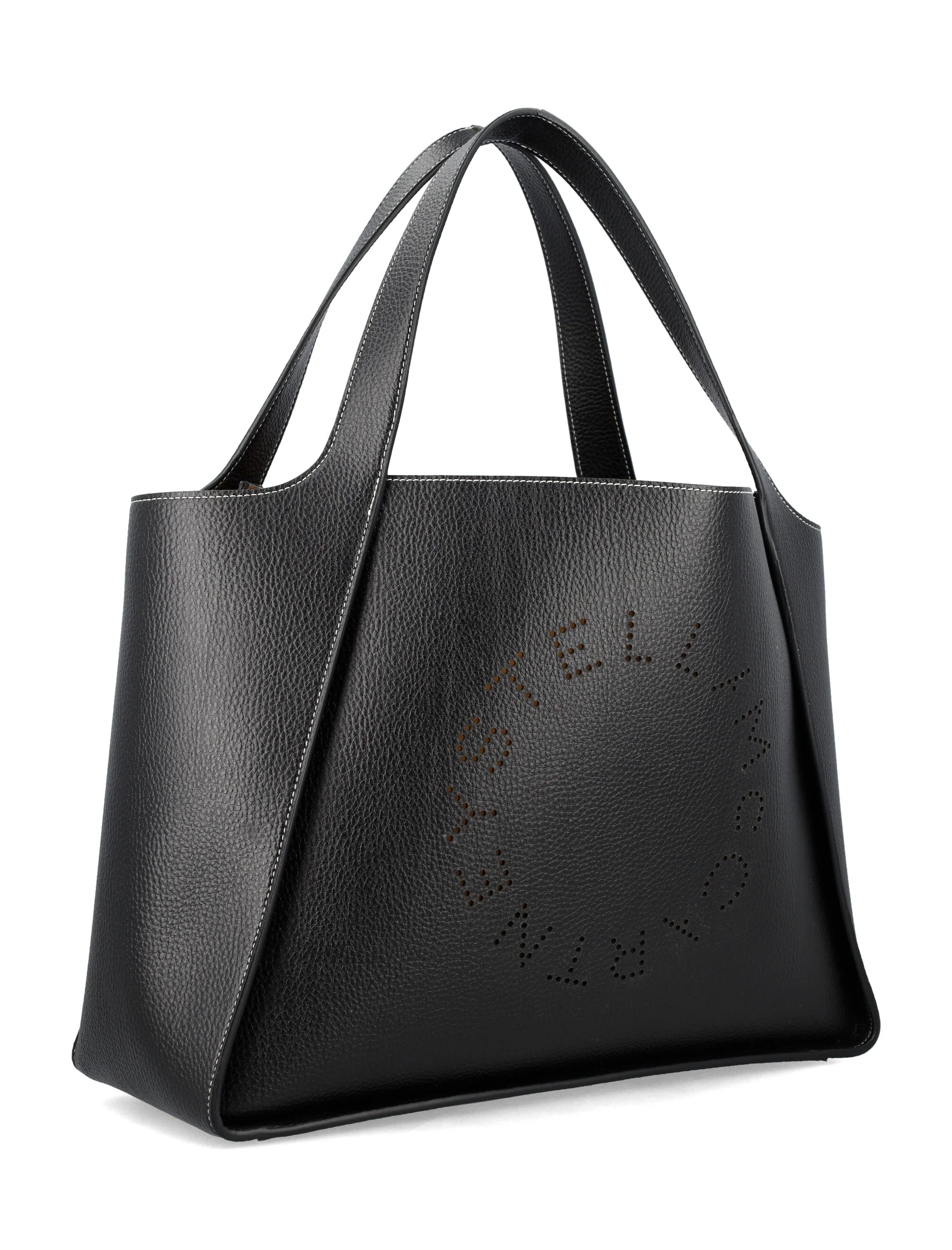 Stella McCartney Alter Mat Logo Tote Black Polyurethane