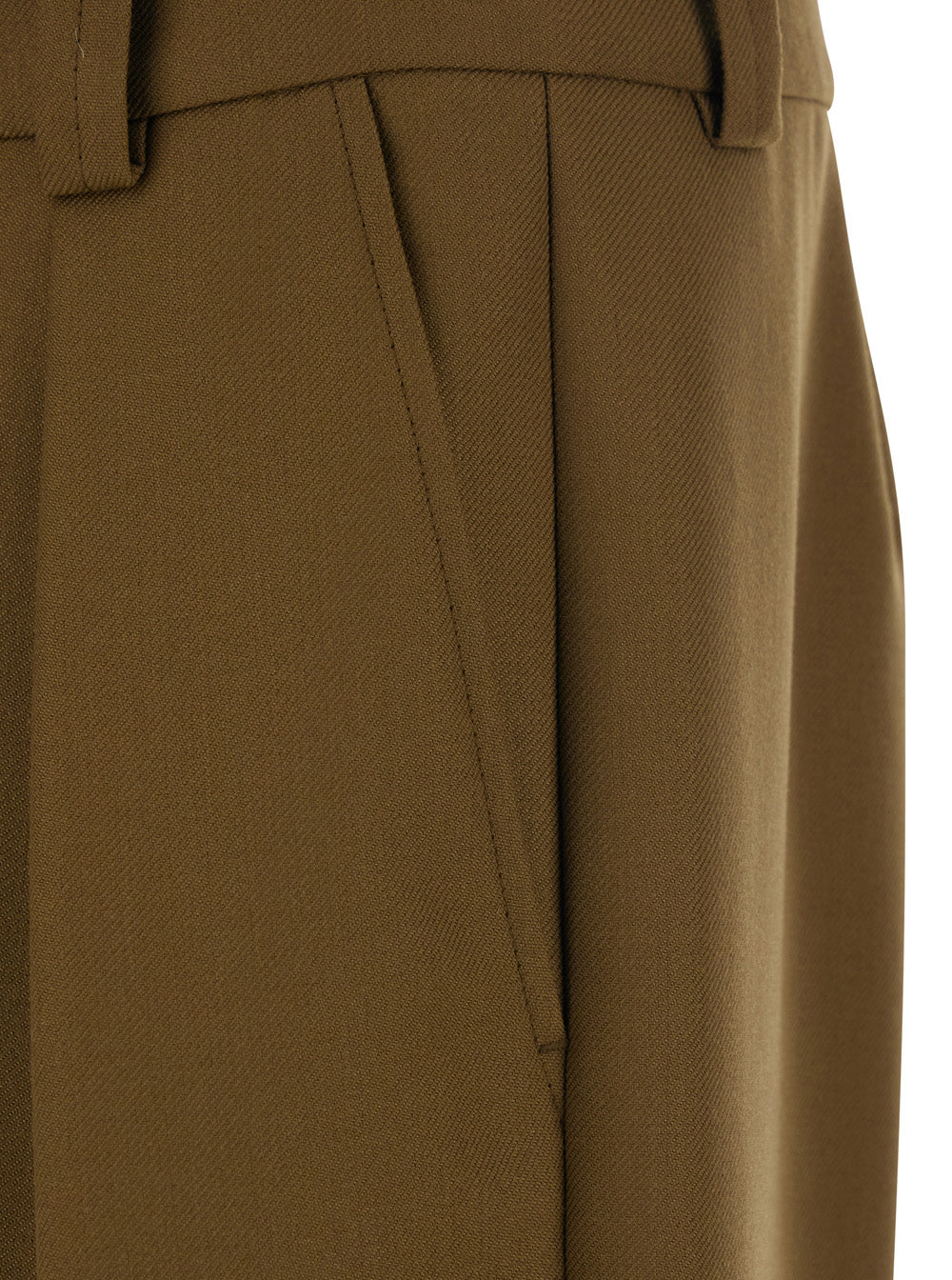 A.P.C. Renato Brown Pants with Pleats on the Front in Wool Blend for Men Polyester Virgin Trousers