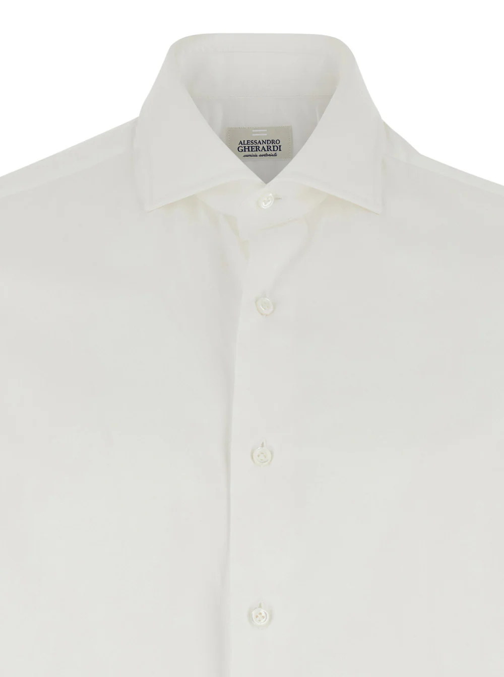 Gherardi White Shirt with Classic Collar in Cotton Man And Blouses