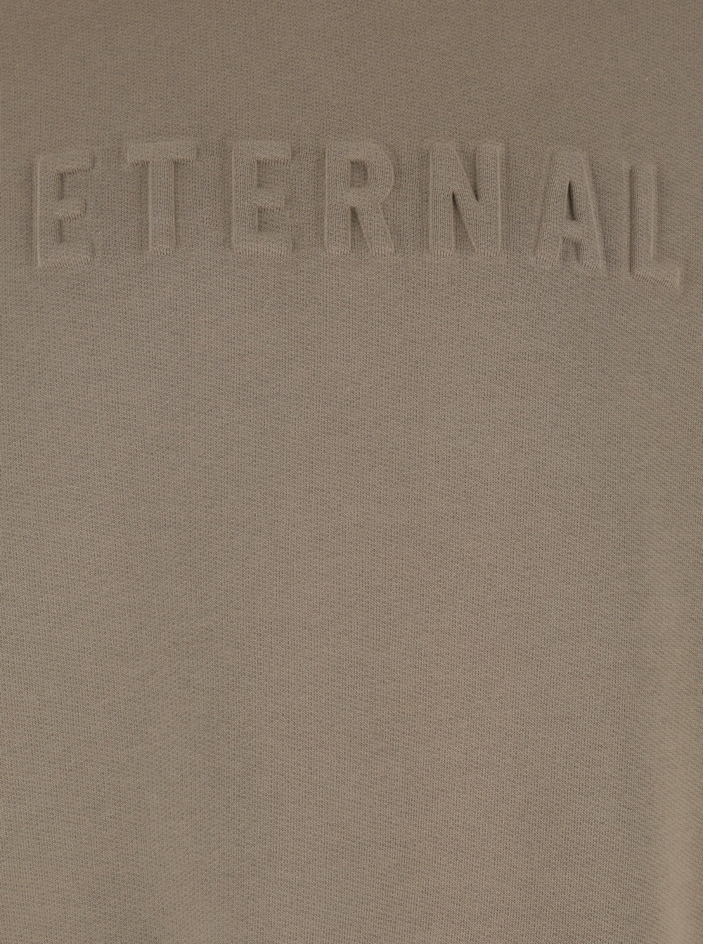 Fear Of God Eternal Beige Crewneck T-Shirt with Dropped Shoulders and Tonal Embroidery on the Front in Cotton Blend Man Polyester Sweatshirts