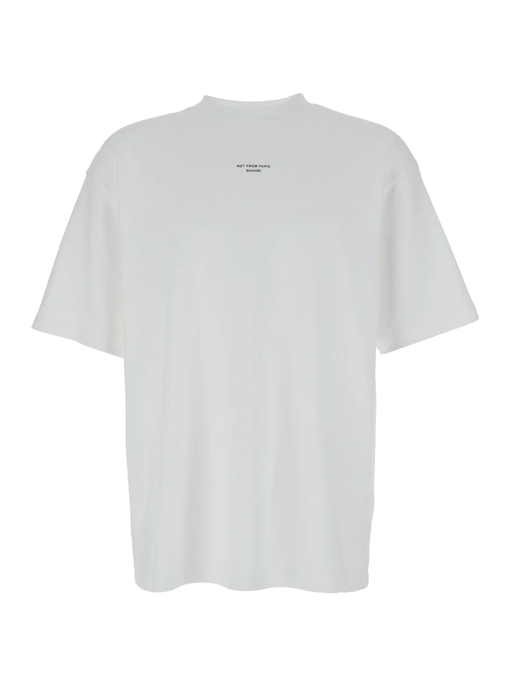 DrôLe De Monsieur T-Shirt Le Slogan Classique With Print On The Front White Cotton For Men Tshirts And Polo Shirts