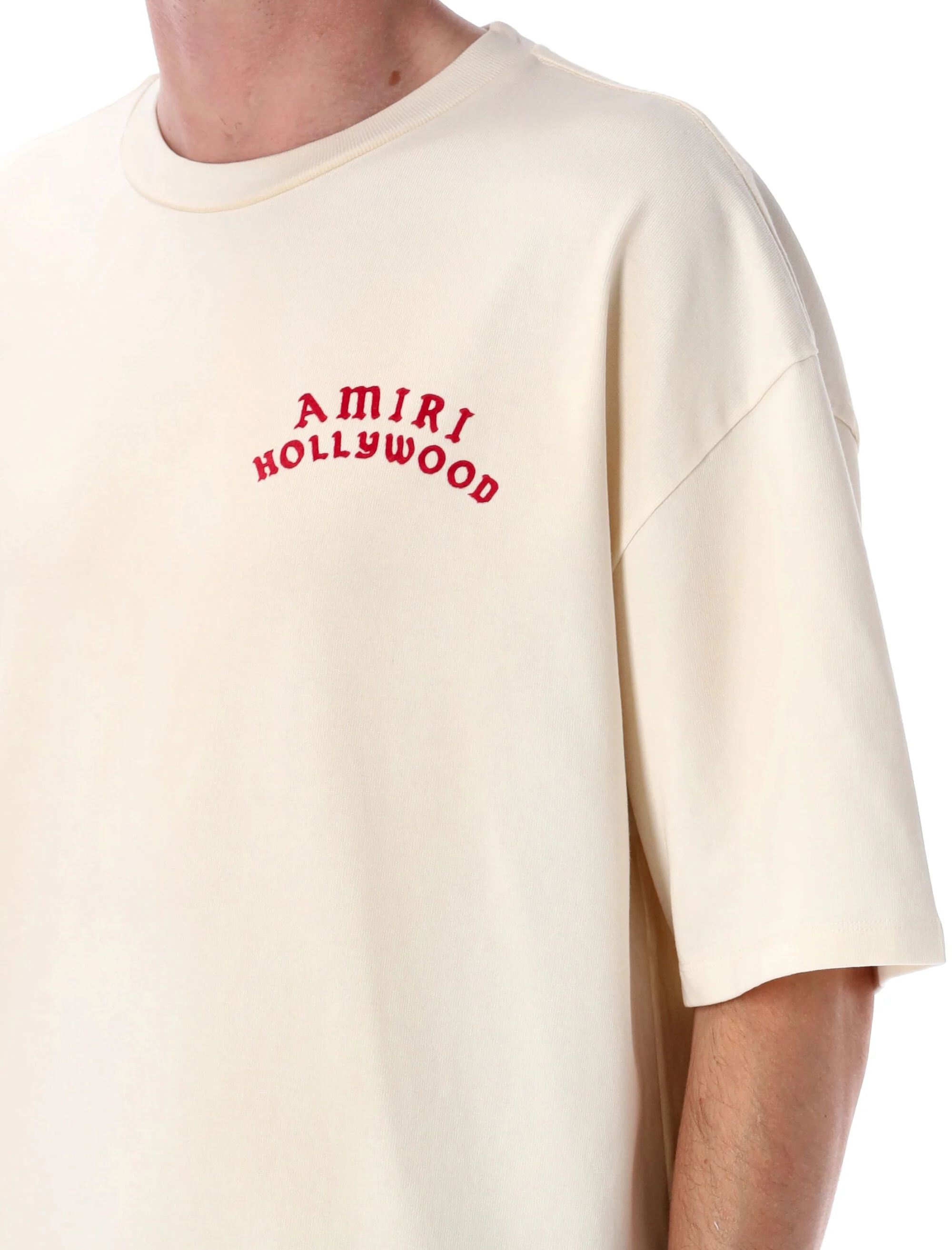 Amiri Hollywood oversized tee Ivory Red Cotton T-shirt