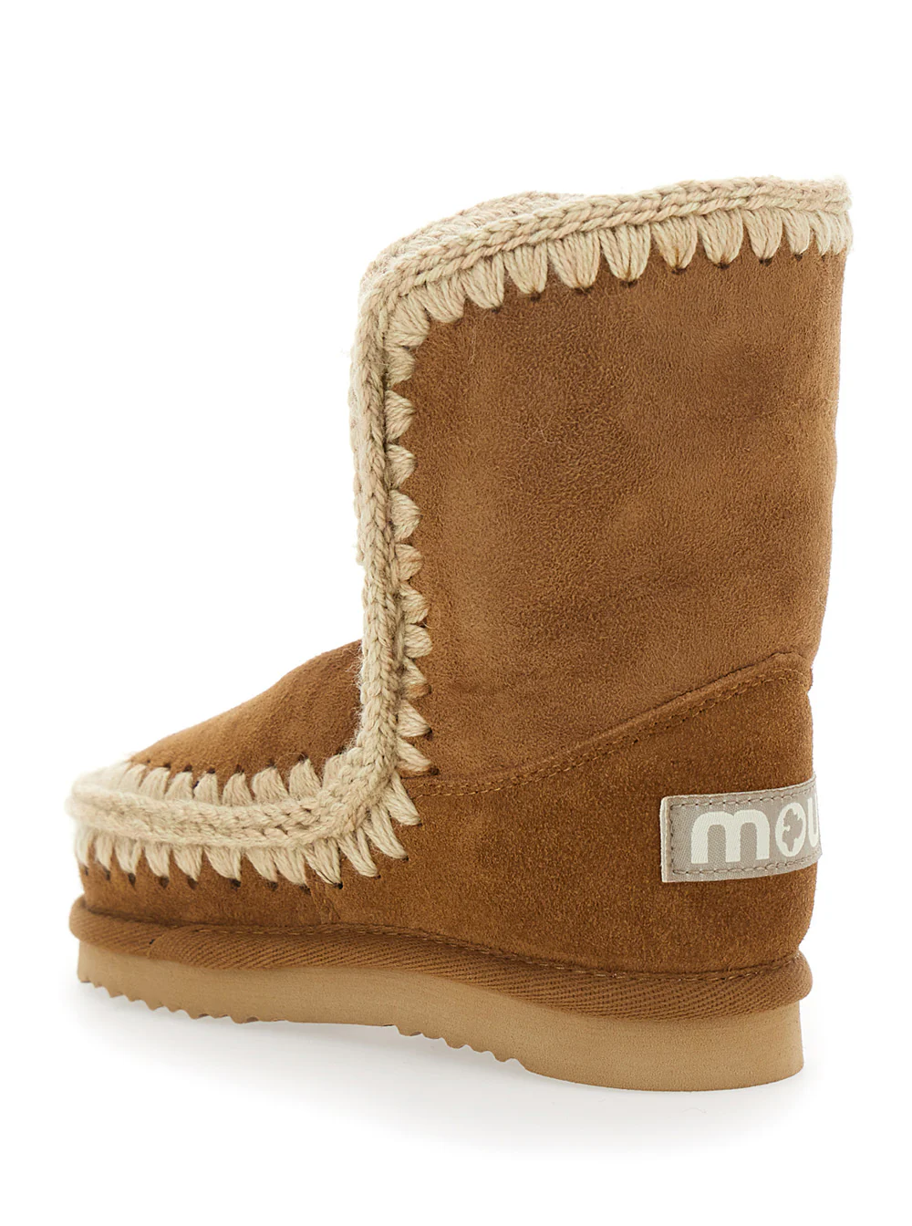 Mou Kids Eskino Beige Ankle Boots in Patent Suede Girl Sheep