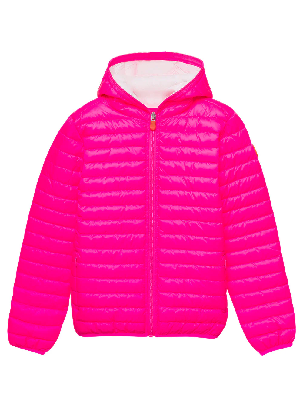 Save The Duck Kids Katie Fuchsia Hooded Down Jacket With Logo Patch Polyeter Girl Fuxia Polyester