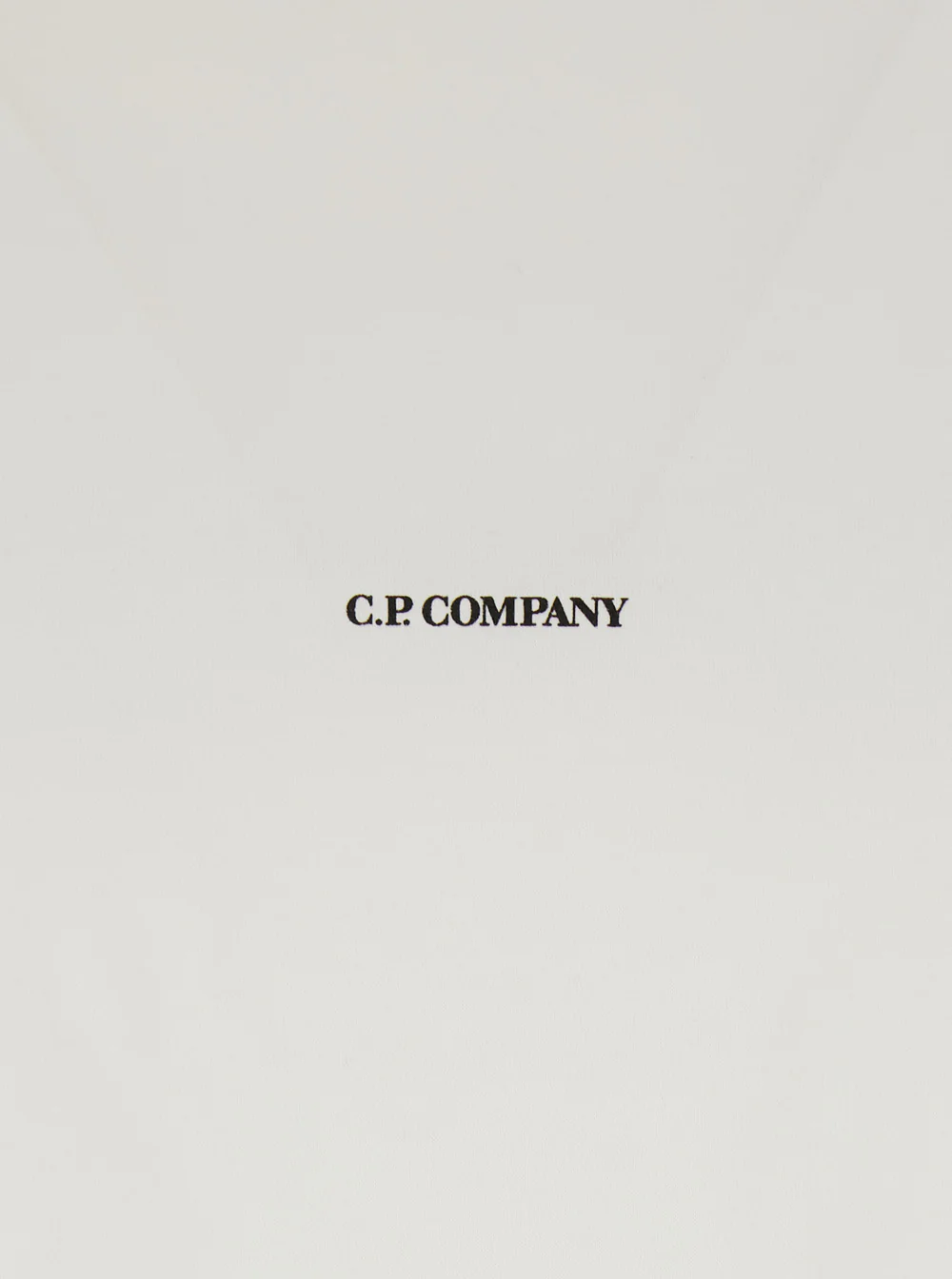 C.P. Company White Crewneck T-Shirt with Logo Lettering on the Front in Cotton Man Tshirts And Polo Shirts