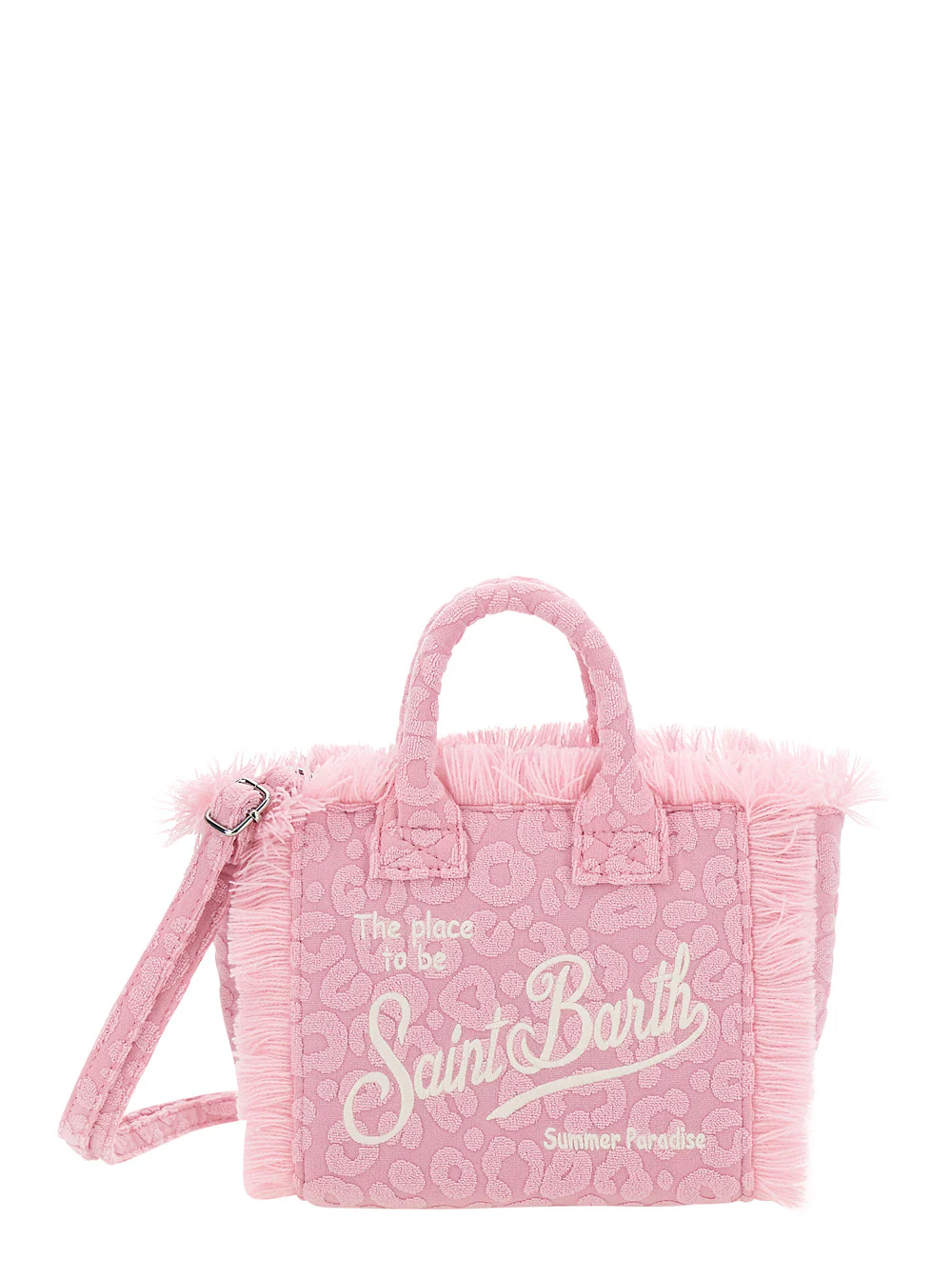 Mc2 Saint Barth Kids Handbag VANITY MINI SPONGE with Leopard Motif in Pink Women Hand Bags