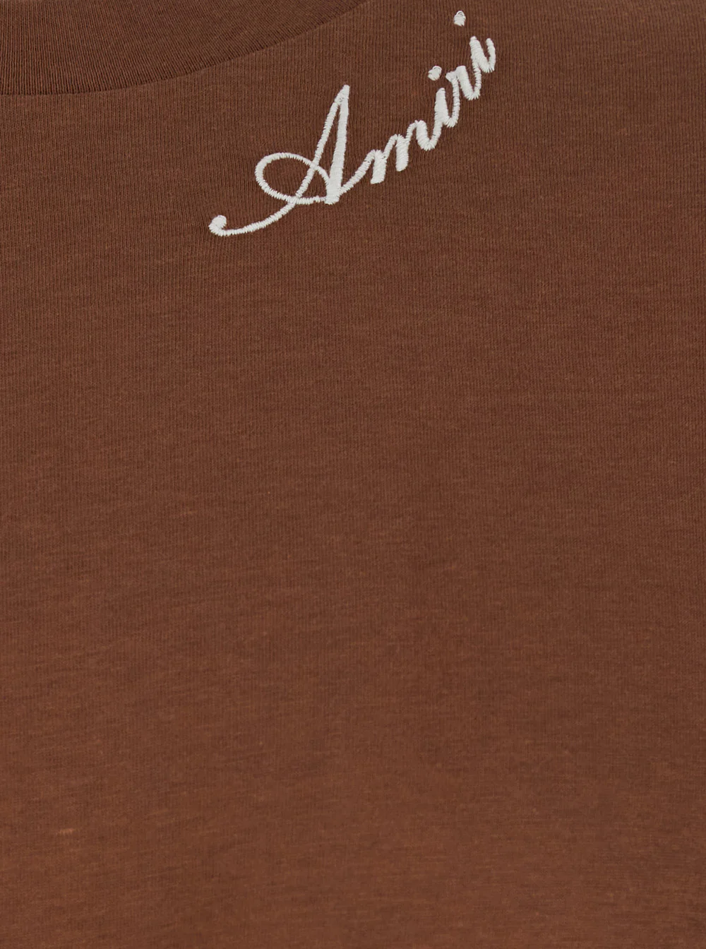 Amiri Brown T-Shirt With Logo Detail On The Front Cotton For Men Tshirts And Polo Shirts