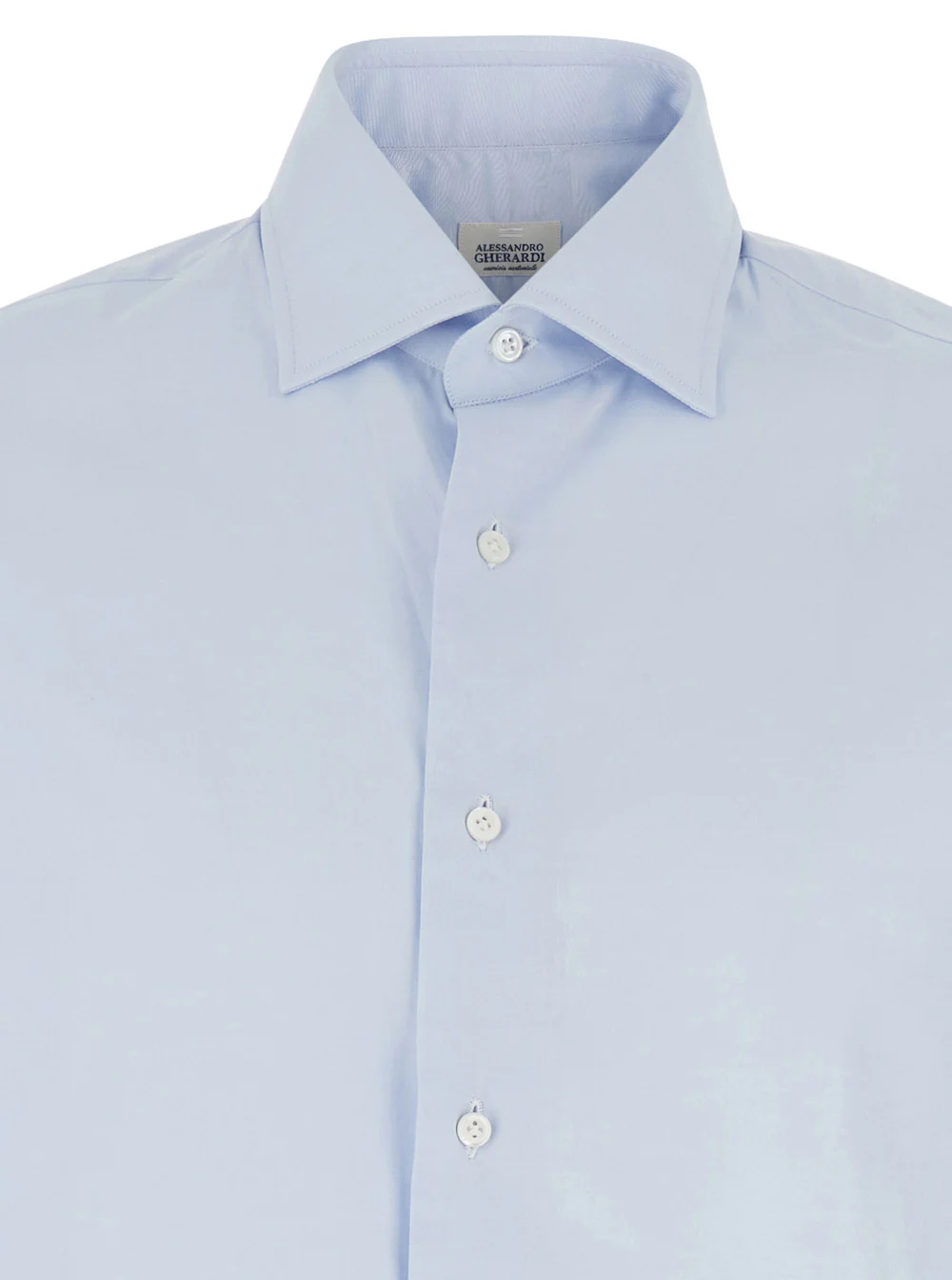 Gherardi Light Blue Shirt with Classic Collar in Cotton Man And Blouses