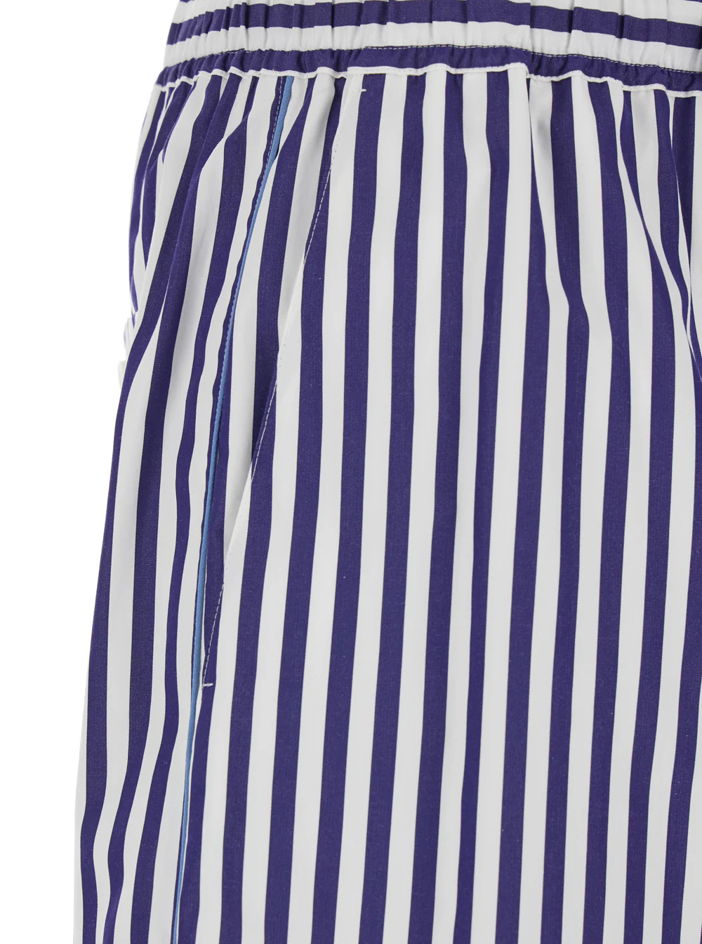 Dolce & Gabbana Blue Bermuda Shorts with Striped motif and Elastic Waist In Cotton for Men Blu
