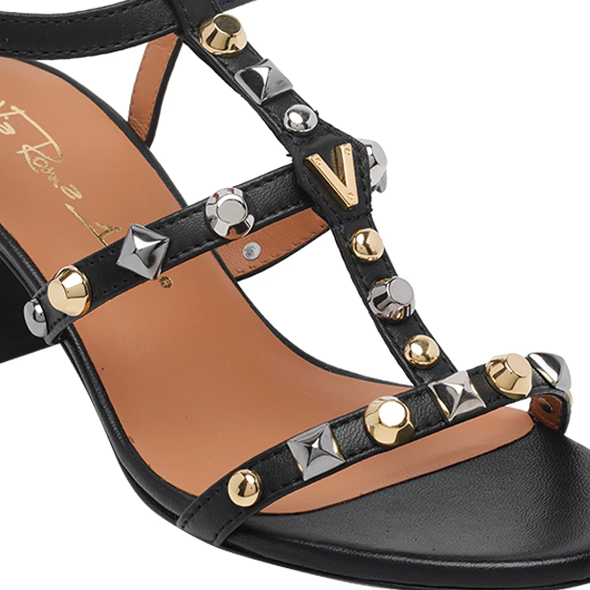 Via Roma 15 Sandals Black Calf Leather/leather Sole