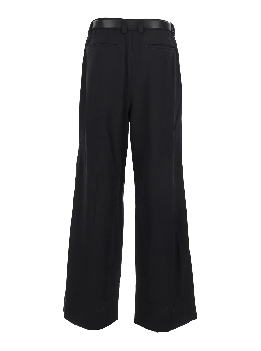 Juun.J Black Trousers With Built-Belt And Pleated Design Wool Blend Man