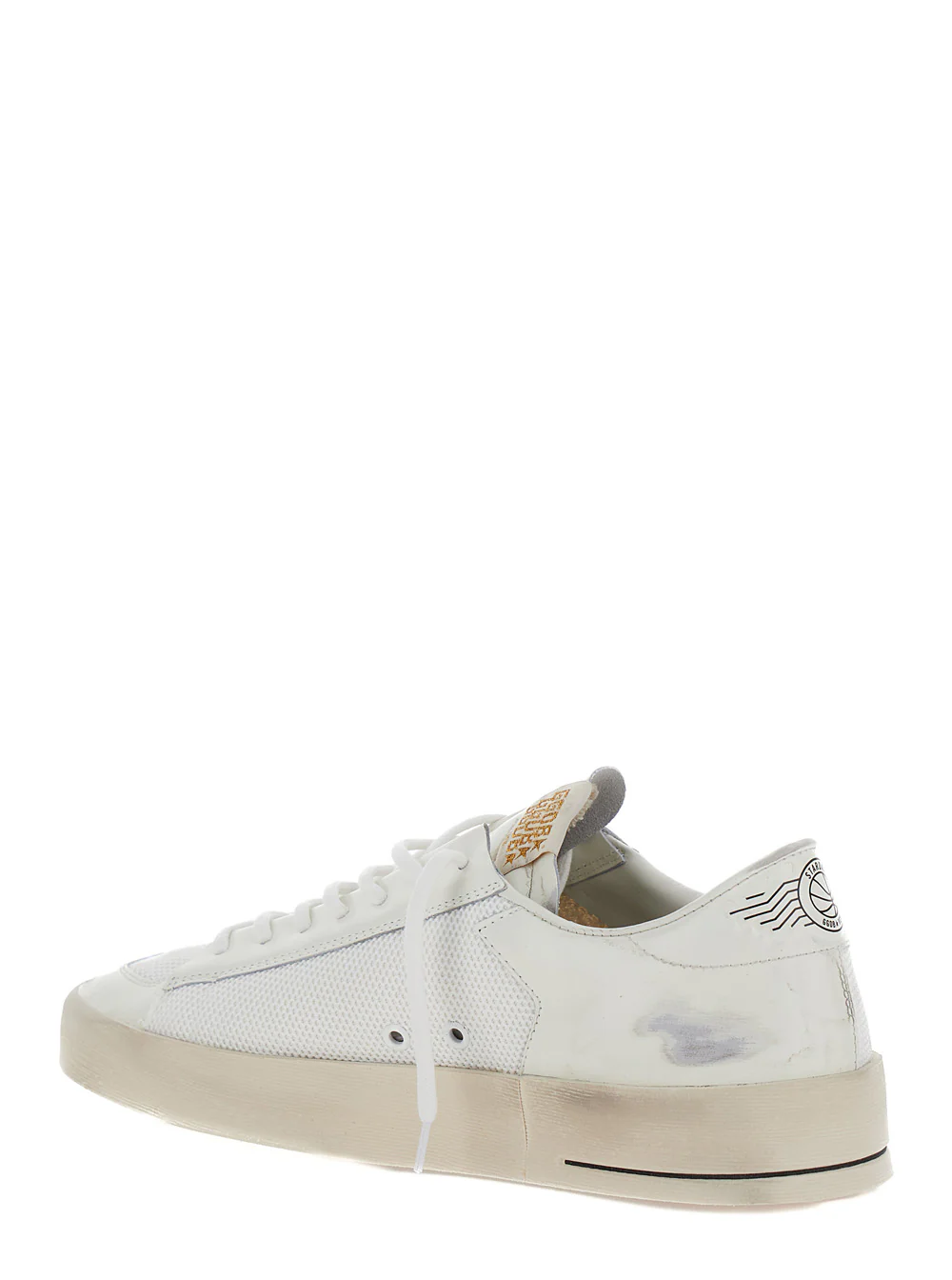 Golden Goose Low Sneakers Stardan with Star Patch in Leather and Tech Fabric White Men Cow Polyester
