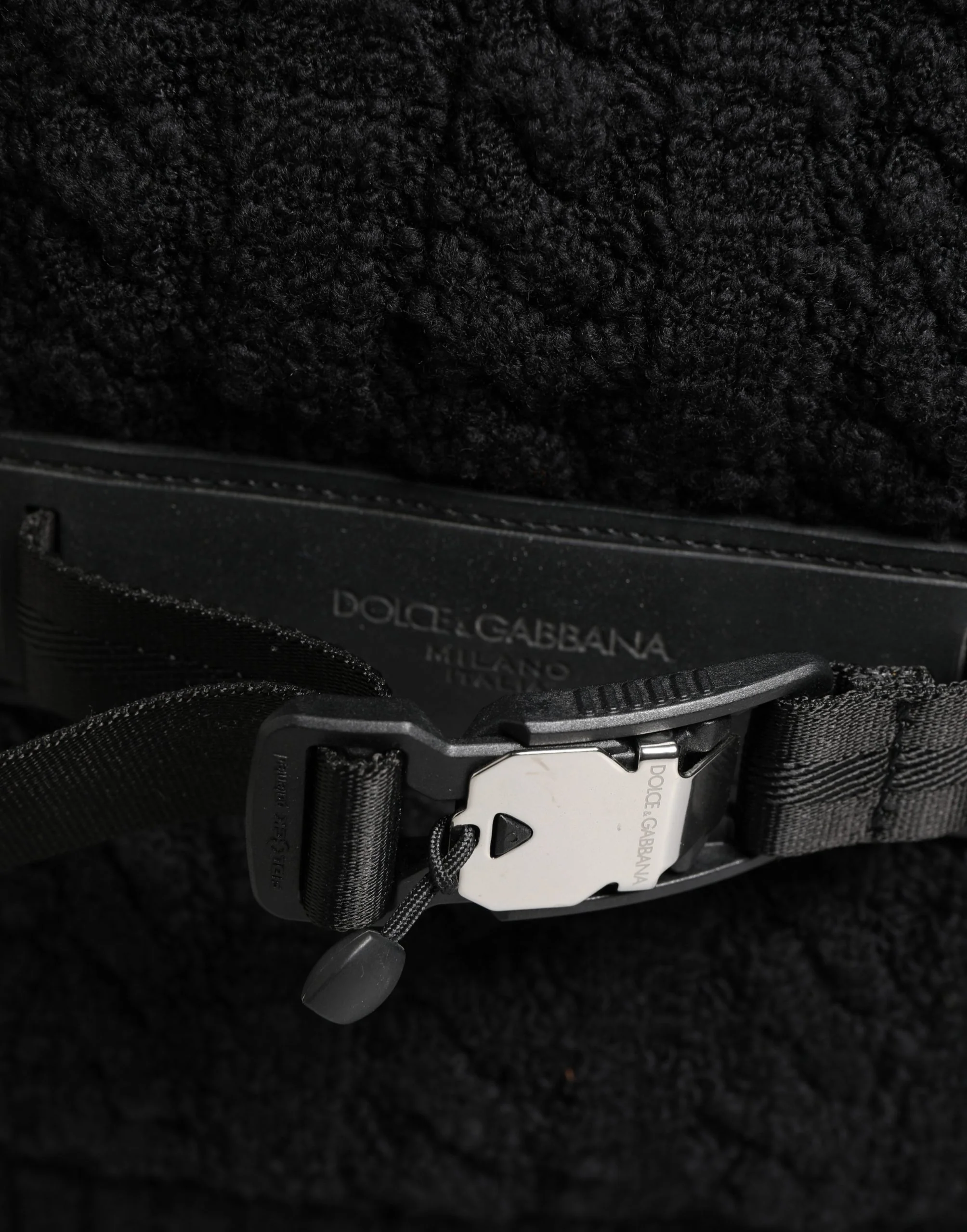 Dolce & Gabbana Black Tricot Wool Blend Duffel Backpack Travel Borse Bag Accessory