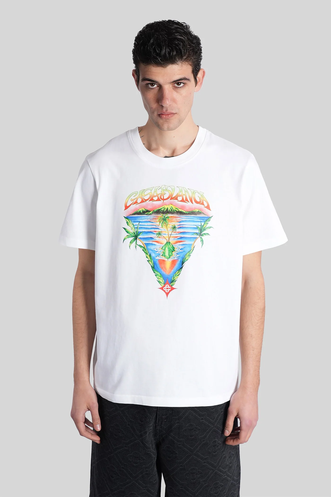 Casablanca T-Shirt in white cotton Abbigliamento