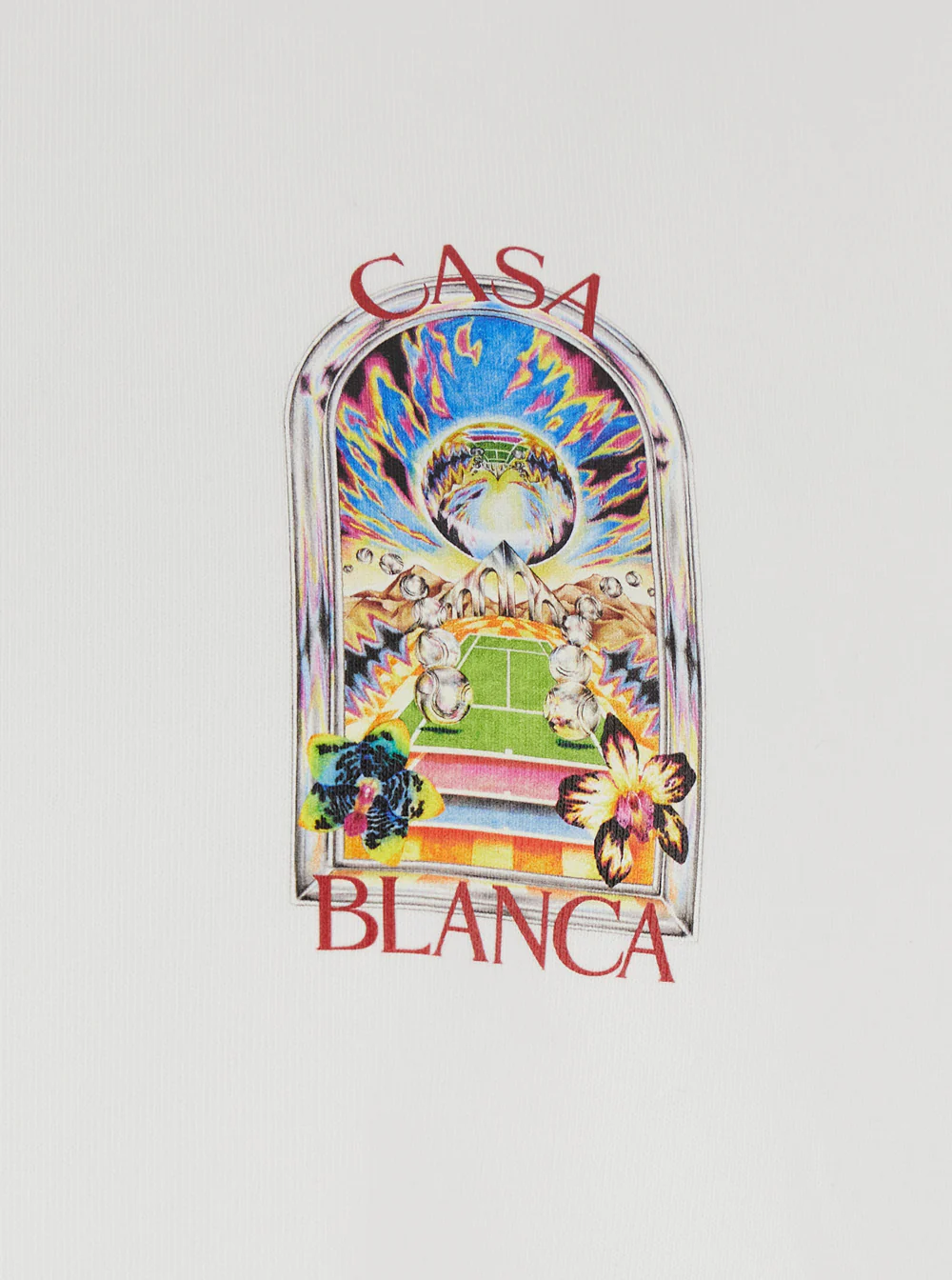 Casablanca White T-Shirt with Logo Detail on the Front and Maxi Back in Cotton for Men Tshirts Polo Shirts