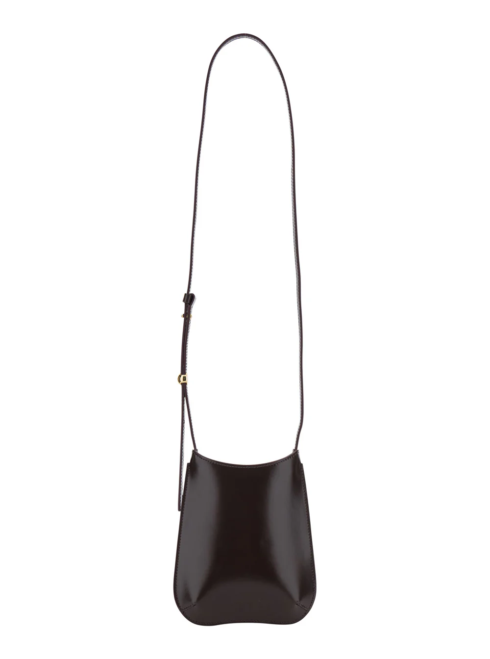 Jacquemus Le Bisou Phone Pouch Bordeaux Crossbody bag with Adjustable Strap and Logo on Front in Leather Man Calf