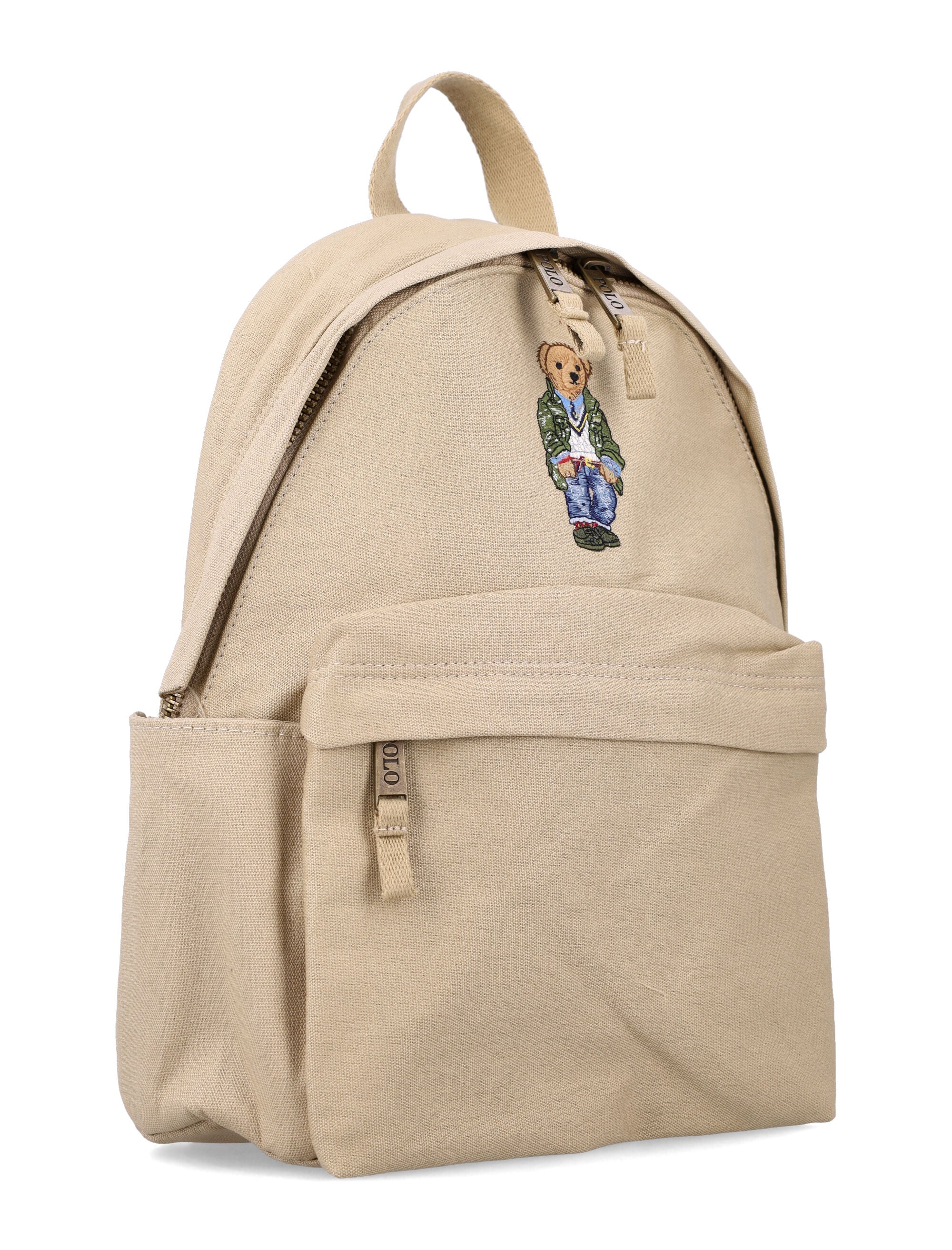 Polo Ralph Lauren Bear Kids Backpack Beige Cotton