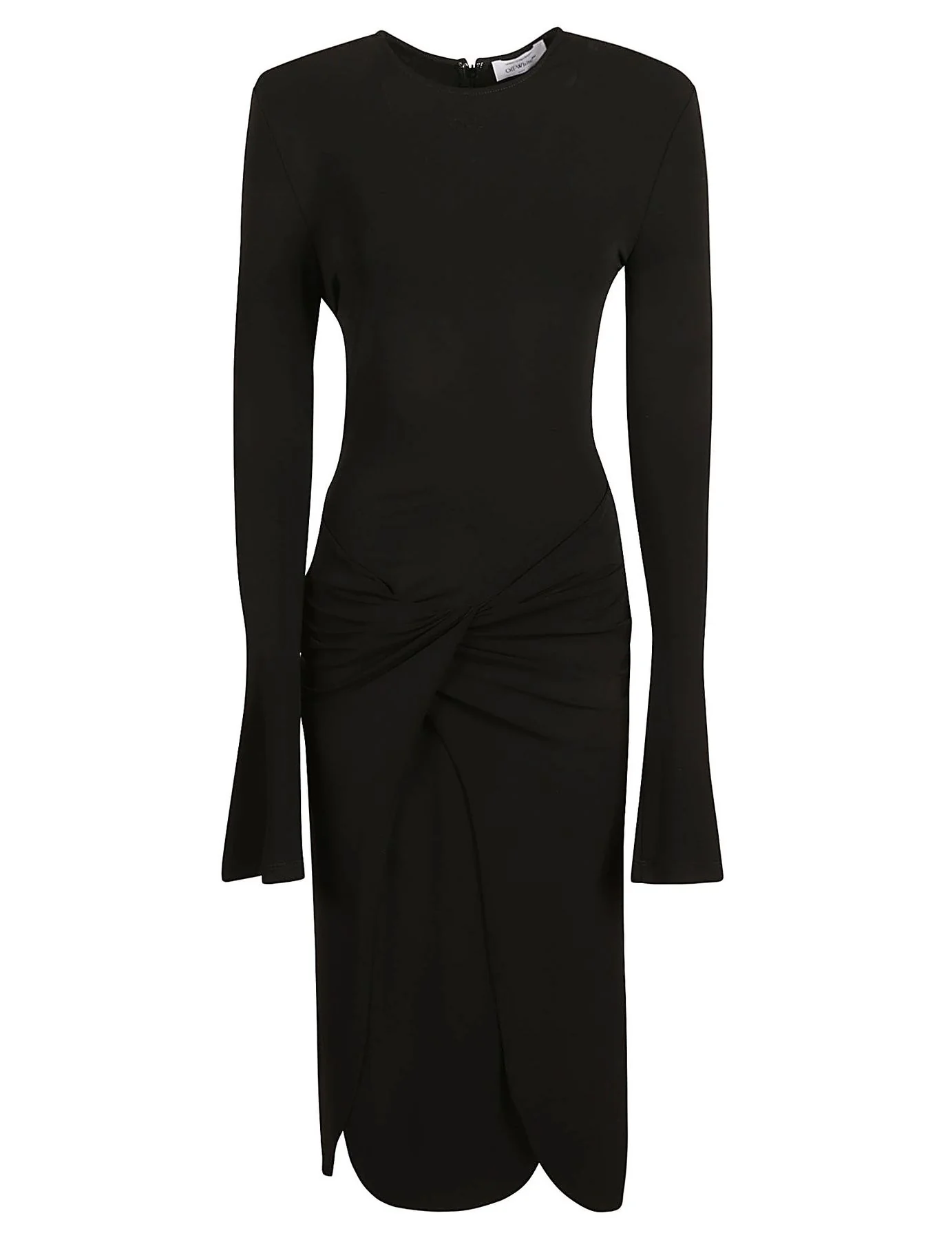 Off-White OWDB521S24FAB0011010 Nero Viscose Elastan Abito