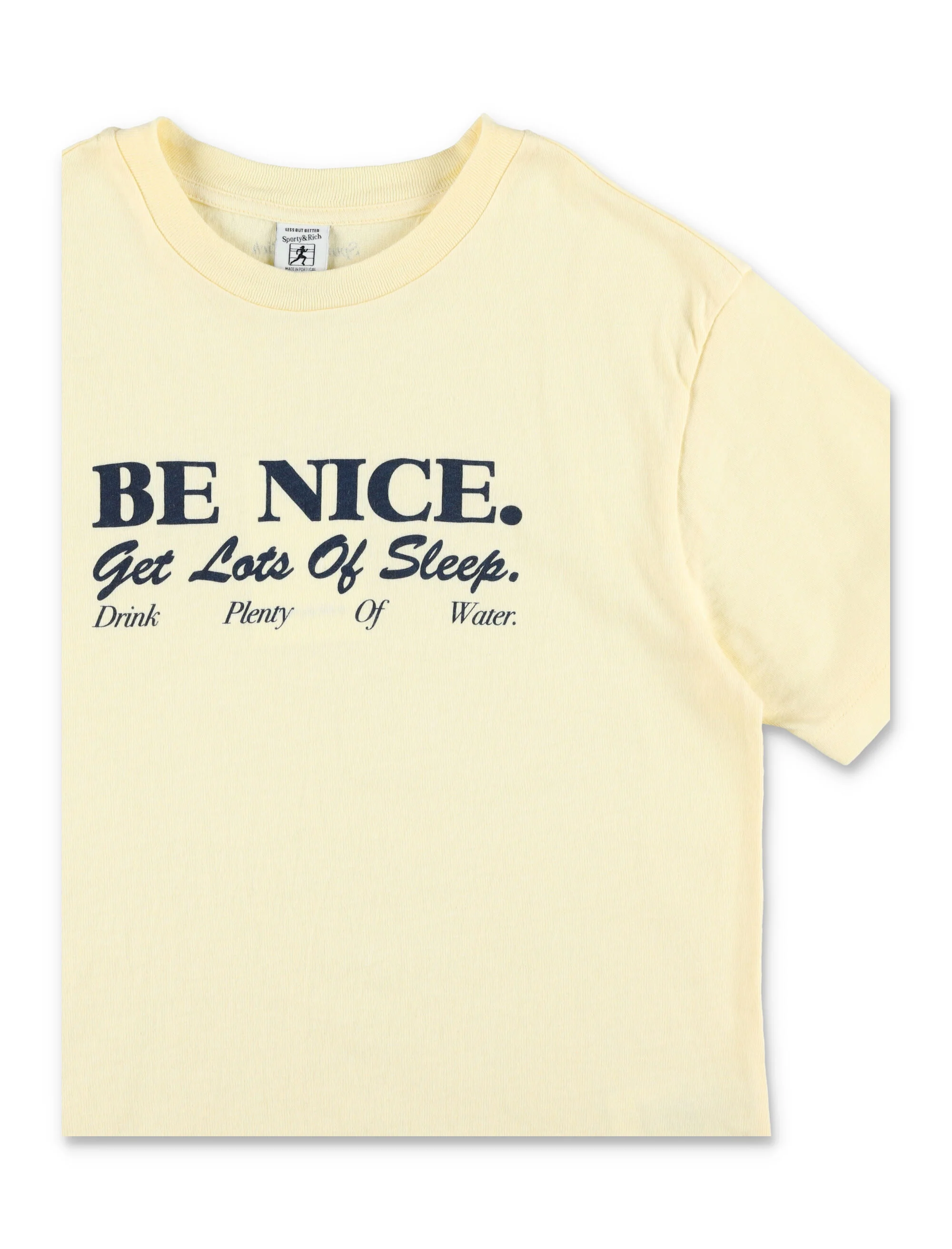 Sporty & Rich Be Nice Kids T-Shirt Cream Almond Recycled Cotton