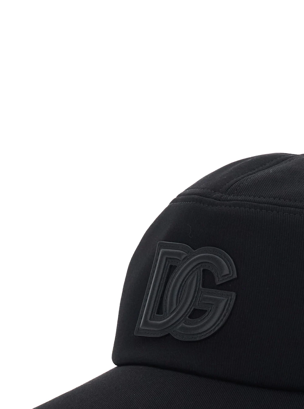 Dolce & Gabbana Black Baseball Cap with Front Logo Patch in Cotton for Men Viscose Hats And Gloves