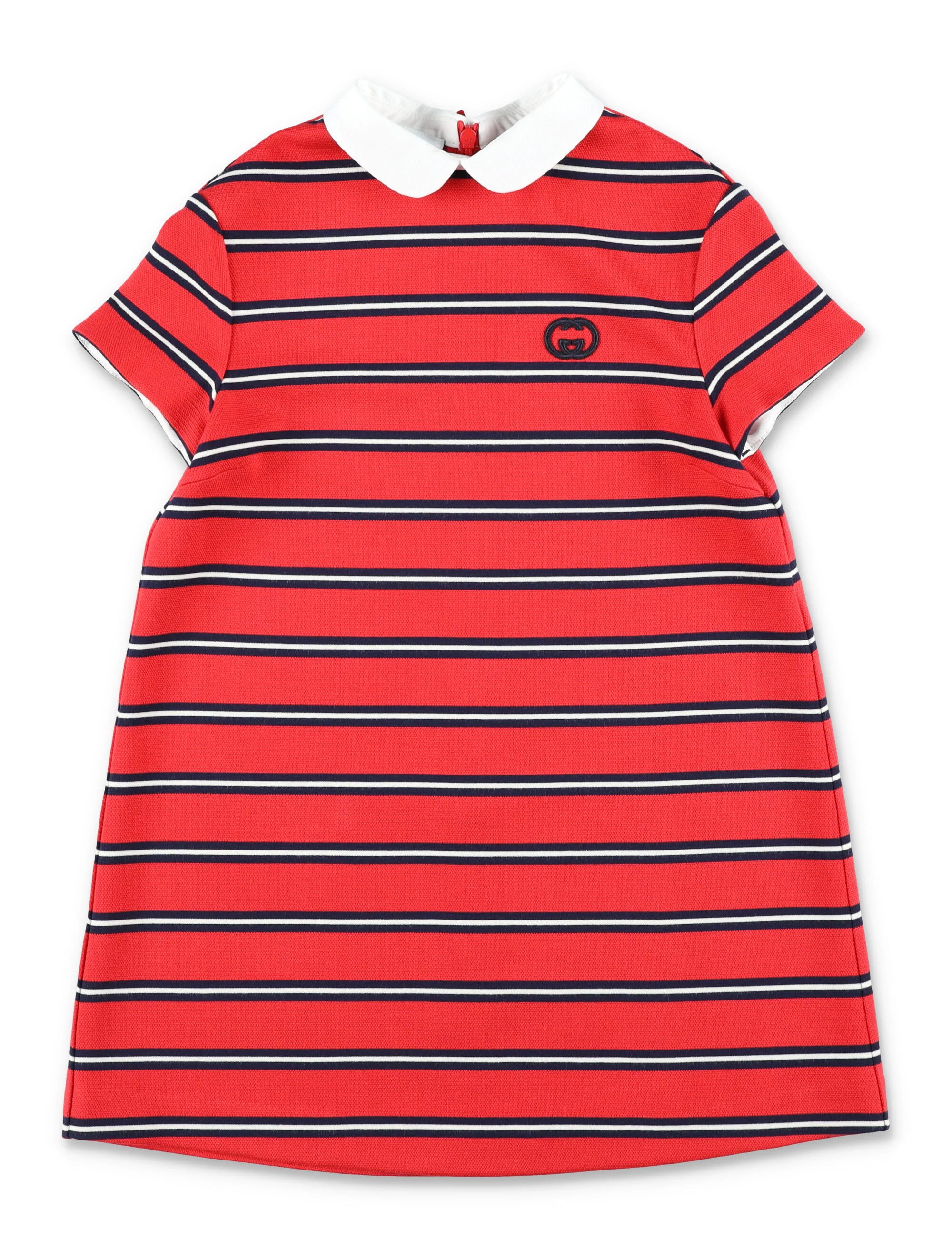 Gucci Girls Striped Polo Dress Red Viscose