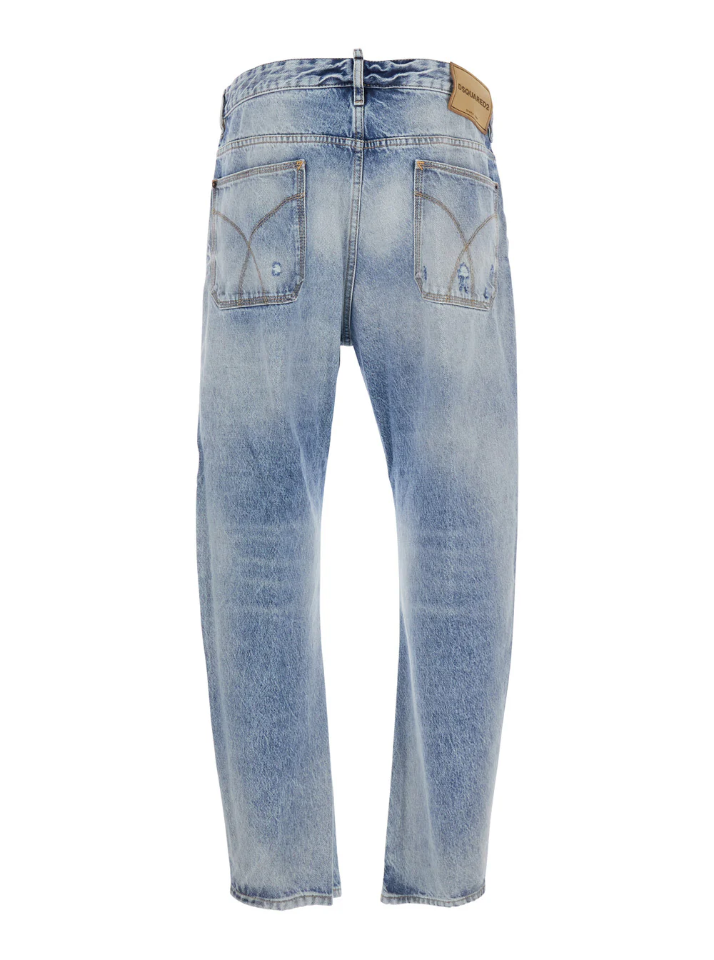 Dsquared2 Jeans Bro with Logo Patch on the Back and Faded Design in Blue Denim for Men Light Cotton