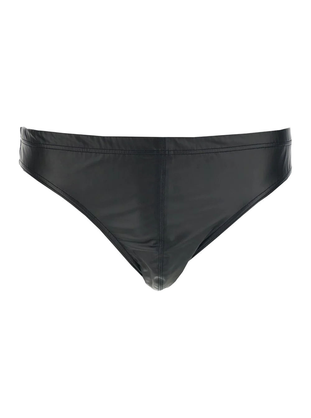 Tom Ford Brief Faux Leather Black With Laminated Jersey Detail For Men Polyester Elastane Beachwear