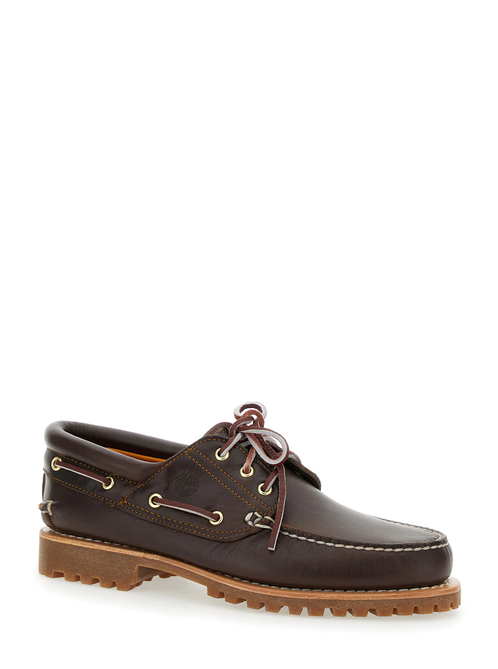 Timberland Brown Loafers With Embossed Logo On The Side And Low Block Heel Leather Man