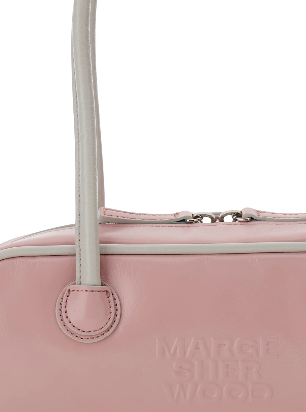 Margesherwood SOFT BAGUETTE MINI (PIPING) Pink Shoulder Bag in Leather Women Cow