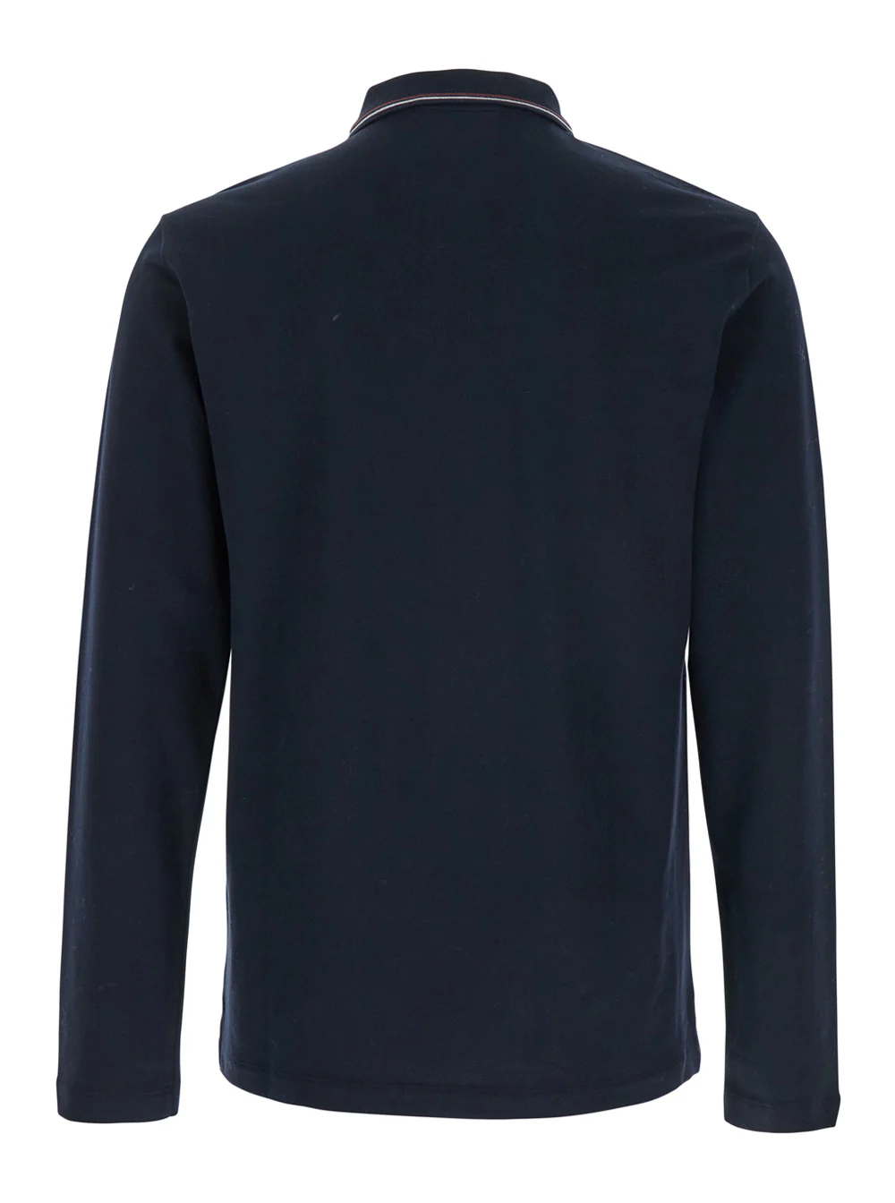 Emporio Armani Blue Long Sleeve Polo with Logo Embroidery in Stretch Cotton for Men Blu Elastane Tshirts And Shirts