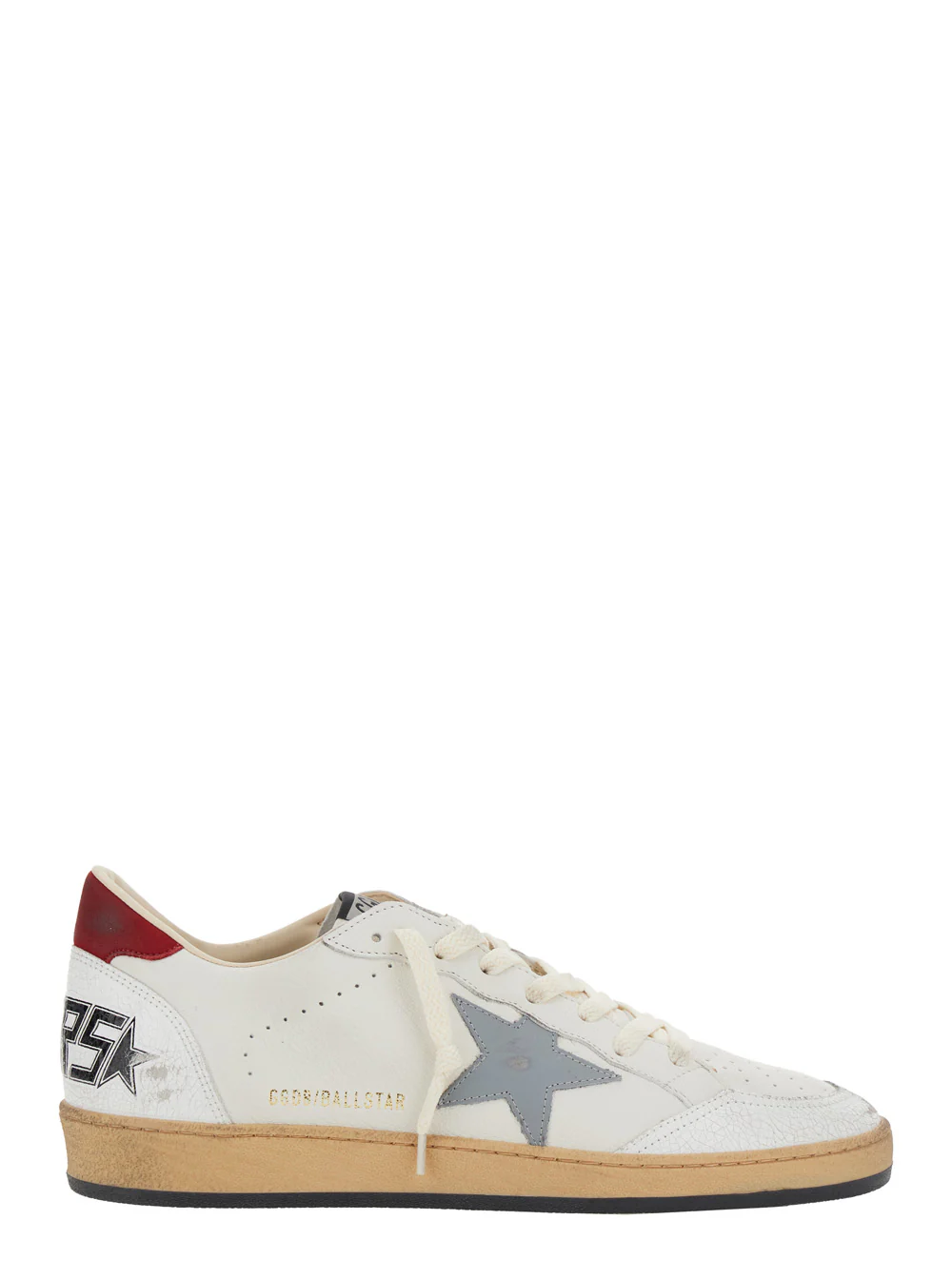 Golden Goose Ball Star White Low Sneakers Leather And Suede For Men Goat