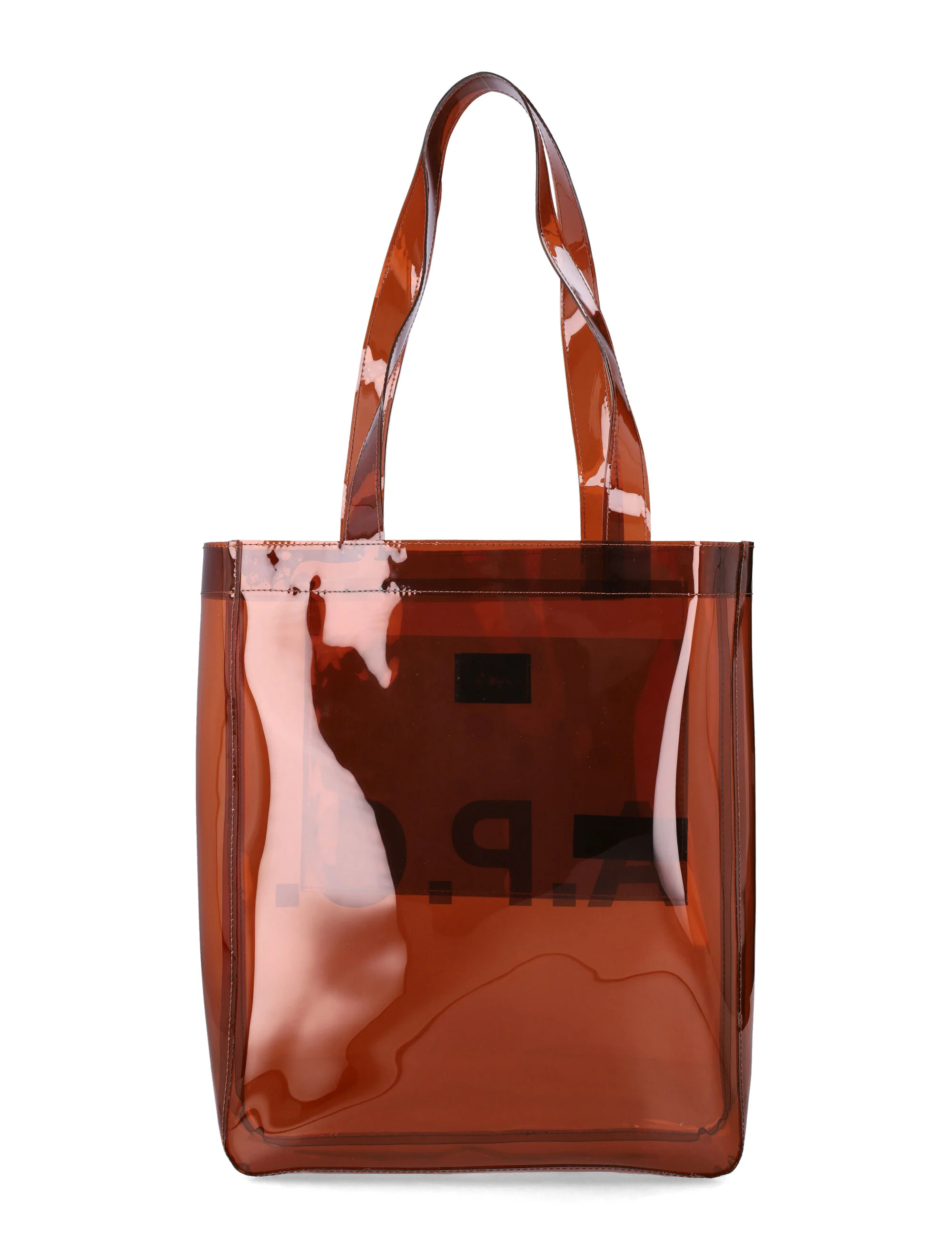 A.P.C. Lou glossy PVC tote bag Dark Brown Thermoplastic Polyurethane