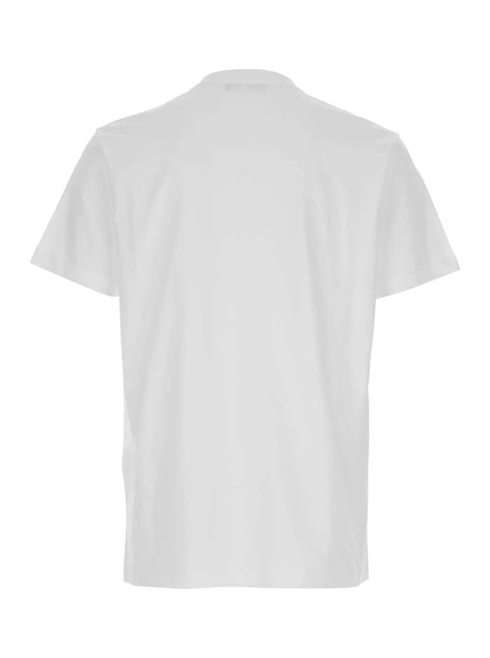 Versace White Crew Neck T-Shirt with Logo Lettering on the Front in Cotton for Men Tshirts And Polo Shirts