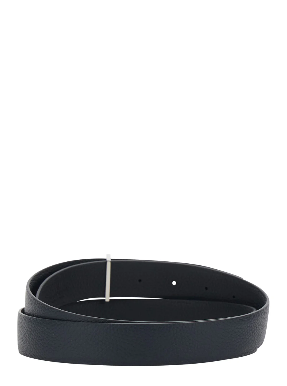Tom Ford Blue Belt with T Buckle Closure on the Front in Grained Leather for Men Blu Calf