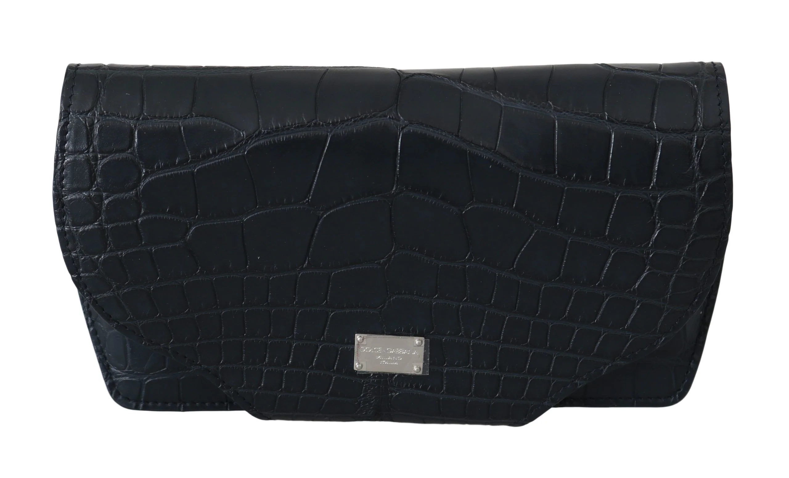 Dolce & Gabbana Blue Crocodile Eyewear Sunglasses Case Cover Pouch Skin Leather
