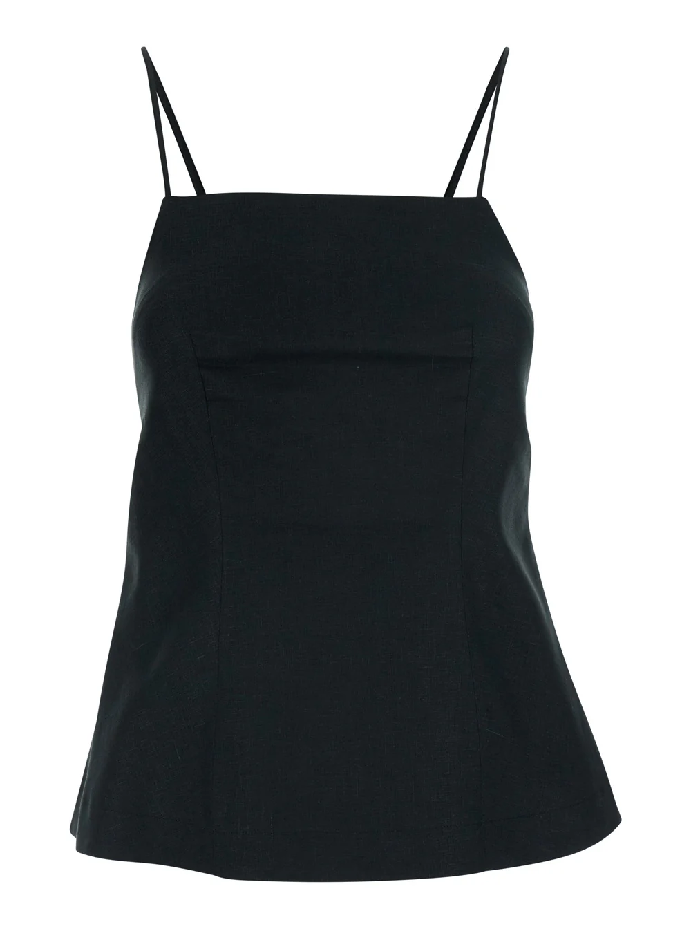 Semicouture Top Linen Black With V-Neck And Short Sleeves For Women Tops