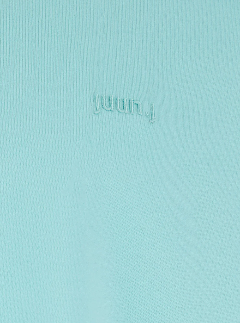 Juun.J Light Blue T-Shirt with Logo Embroidered on the Front and Print Back in Cotton Man Tshirts Polo Shirts Juun.J Light Blue T-Shirt with Logo Embroidered on the Front and Print Back in Cotton Man Tshirts Polo Shirts