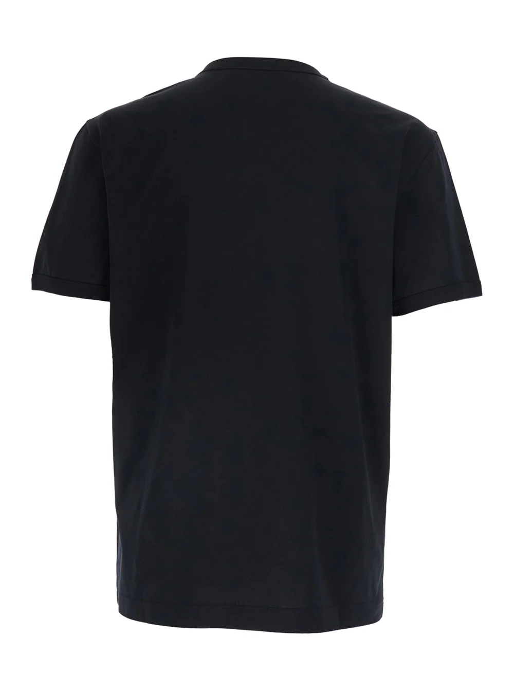 Dolce & Gabbana Black Crew neck T-Shirt with Logo on the Front in Cotton for Men Tshirts And Polo Shirts