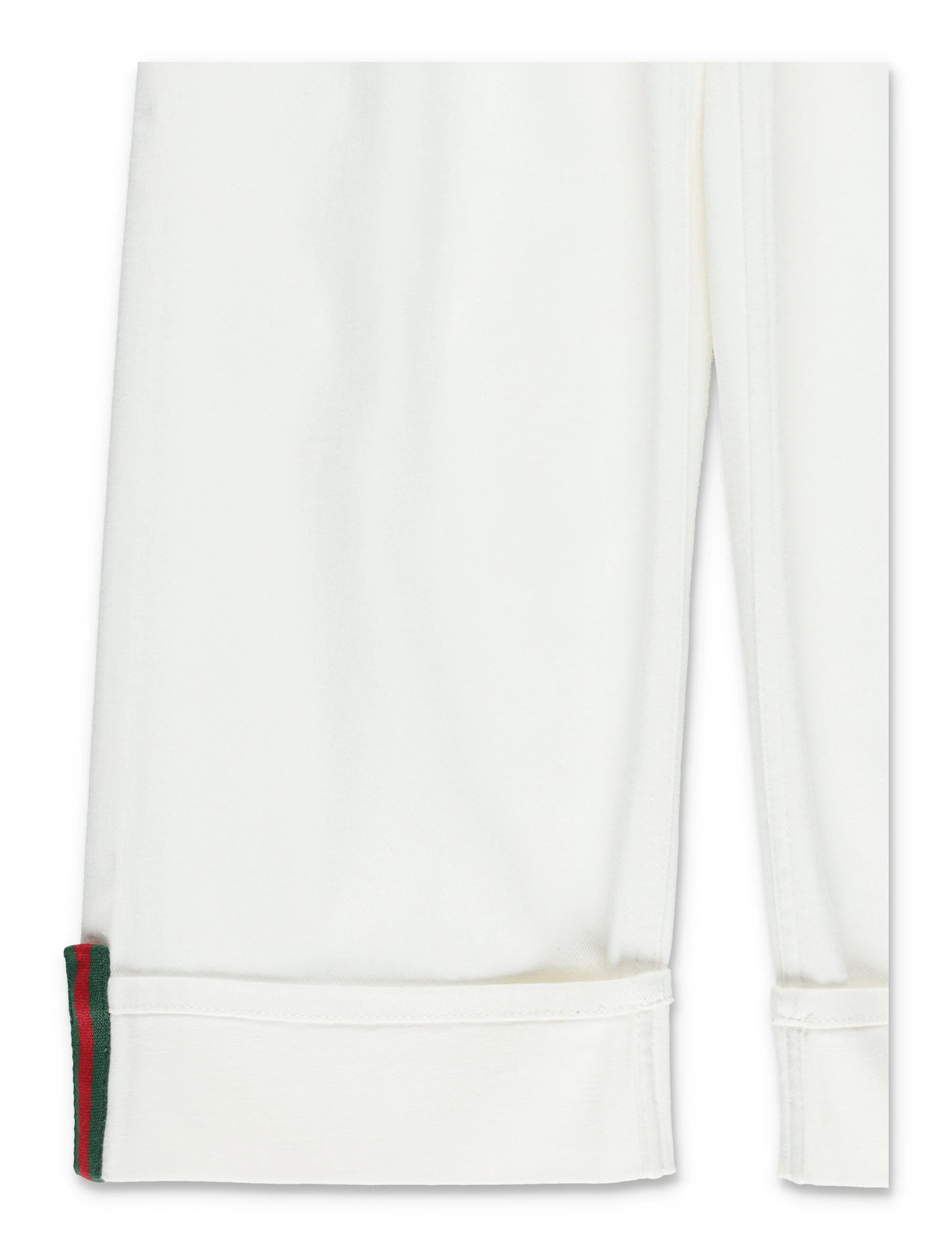 Gucci Girls Stretch Denim Pants With Web Detail White/mix Cotton