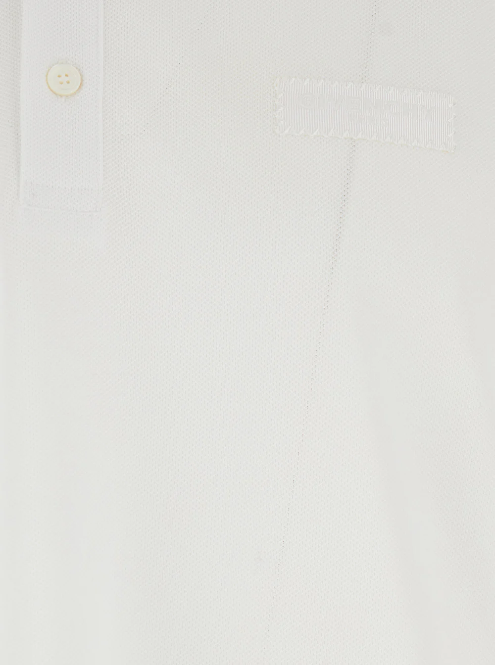 Givenchy White Polo shirt with Classic Collar and Tone-on-Tone Logo Patch on the Front in Cotton for Men Tshirts