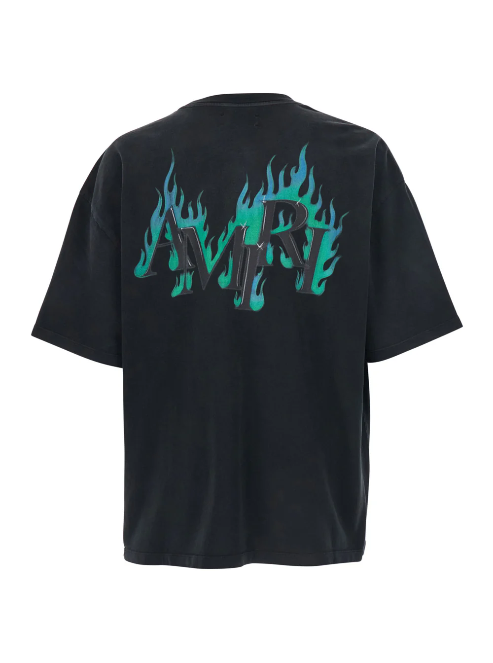 Amiri Black T-Shirt with Logo Lettering Print on Front and Back in Mens Cotton Tshirts Polo Shirts