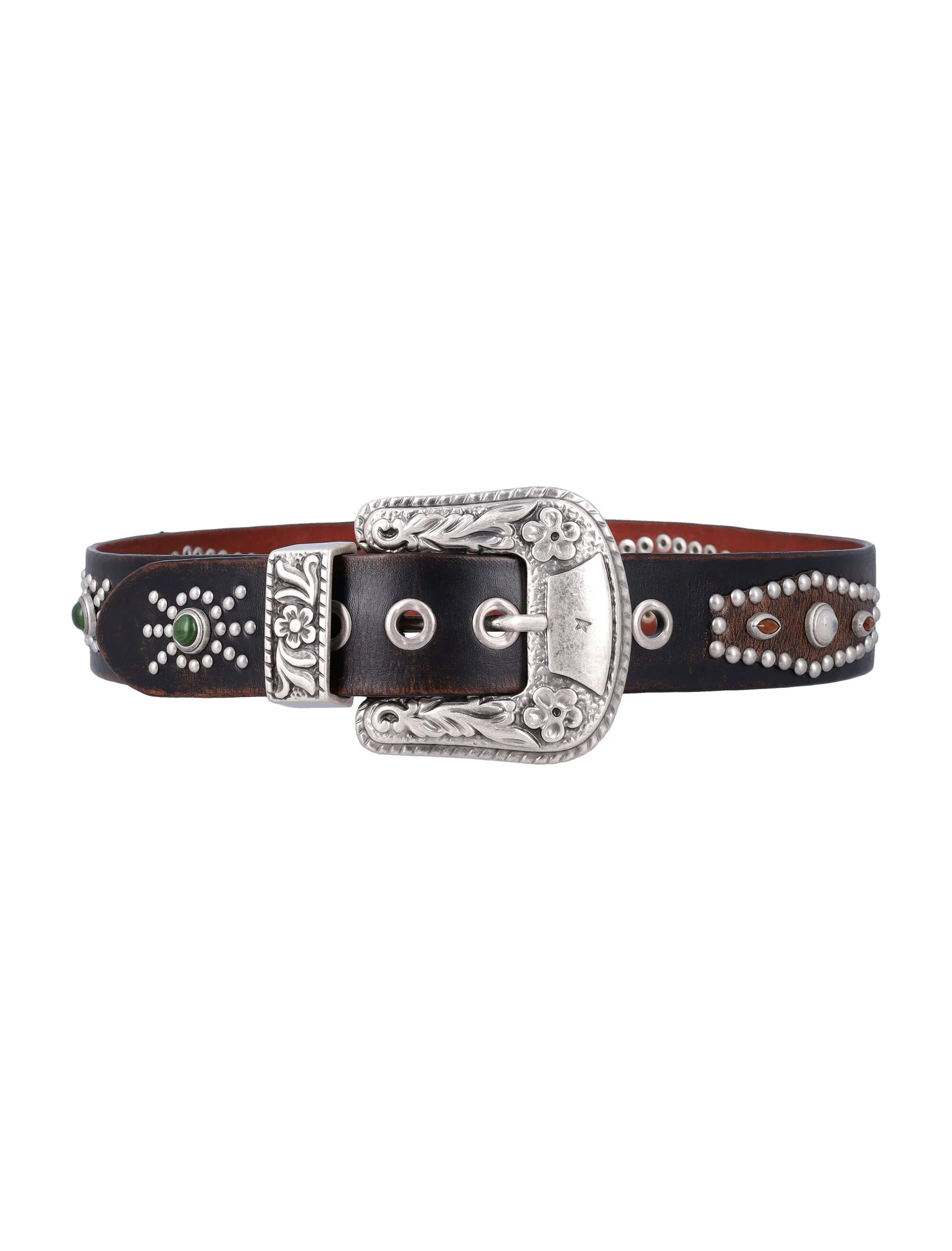 Golden Goose Lace brown leather belt Cow