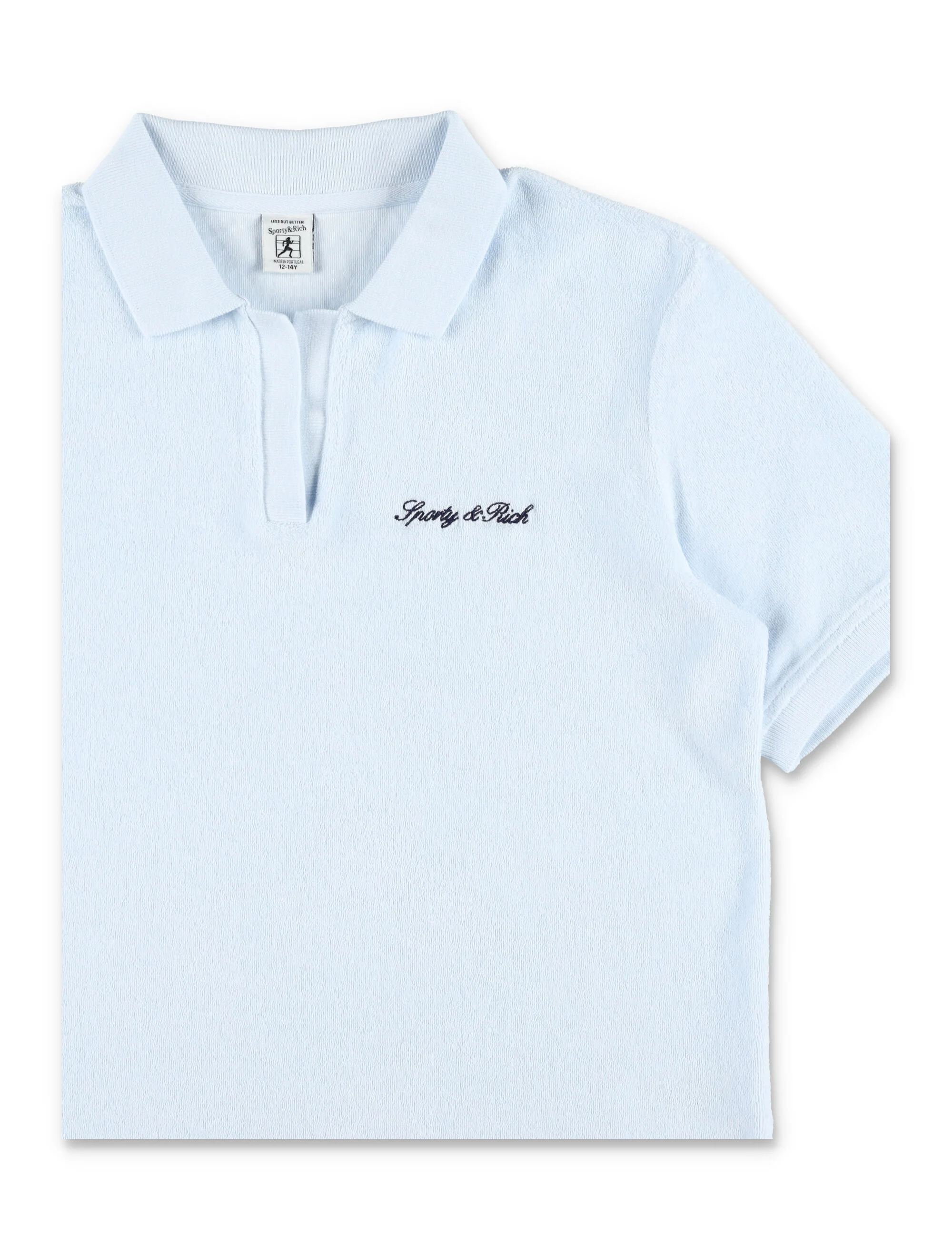 Sporty & Rich Kids Terry Logo Polo Light Blue Cotton T-shirt